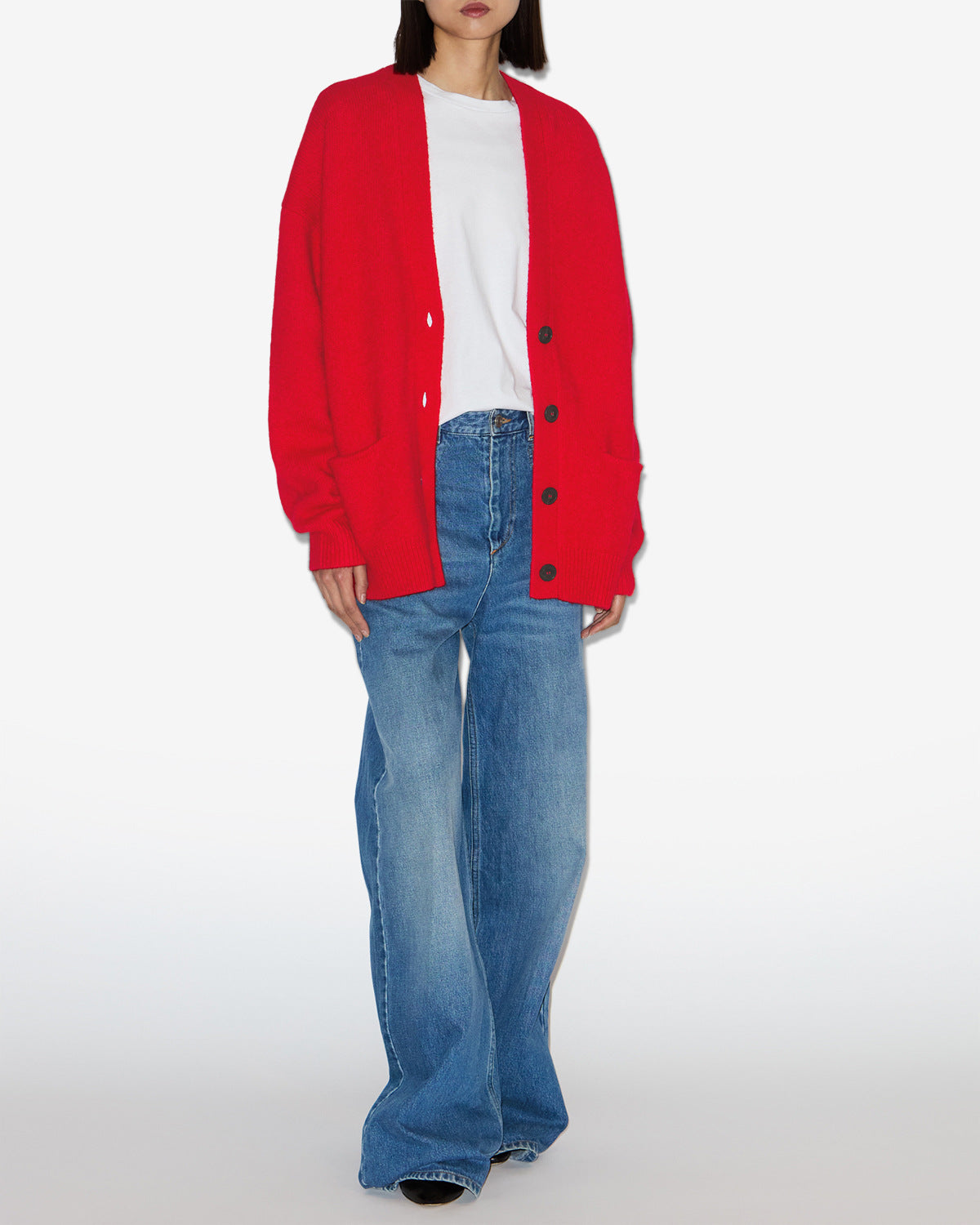 Cardigan eborah en baby alpaga - Rouge - Woman - 1