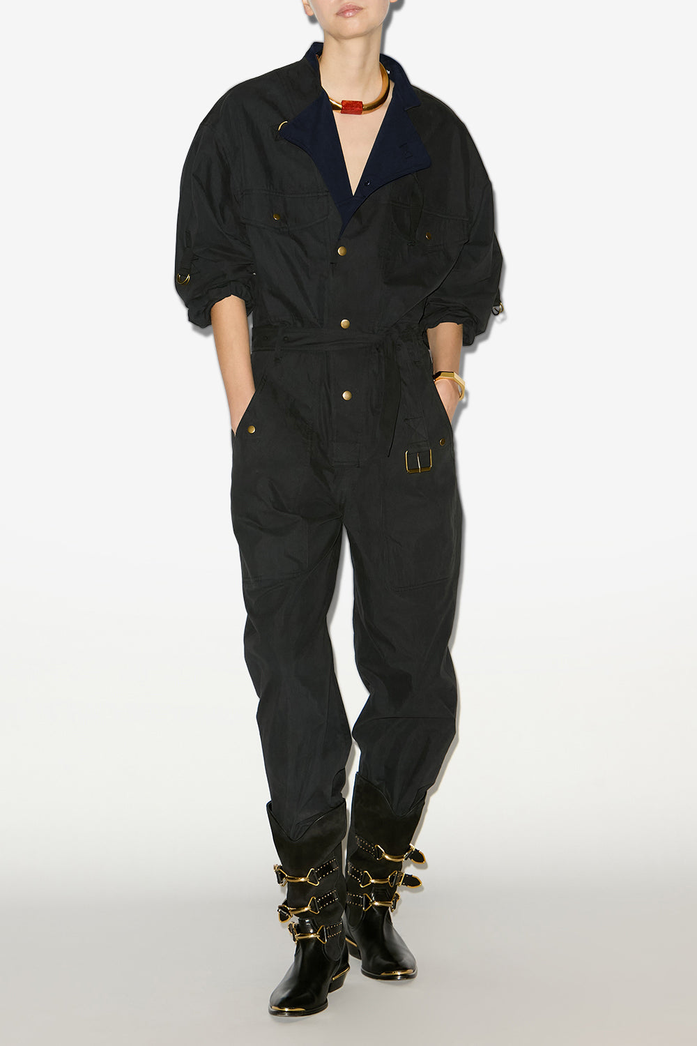 Dahona cotton pantsuit - Black - Woman - 2