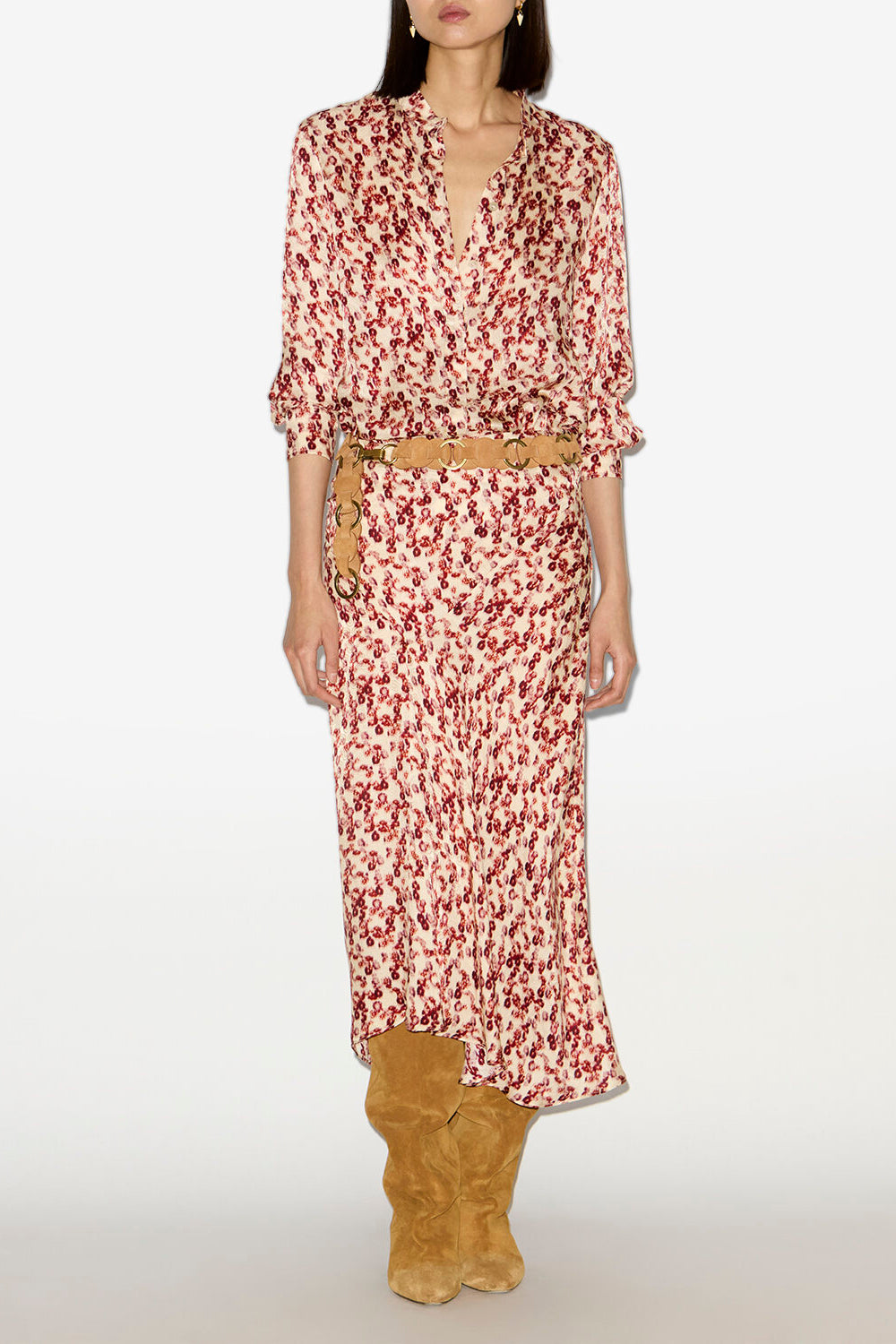 Camicia ilda in jacquard con motivo - Garnet - Woman - 2