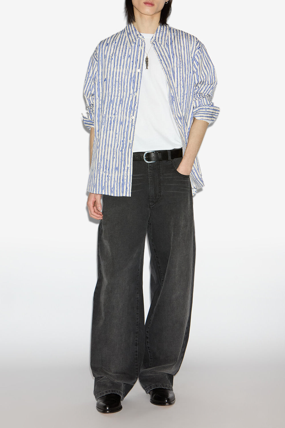 Chemise cybilio en coton rayé - Bleu - Man - 2