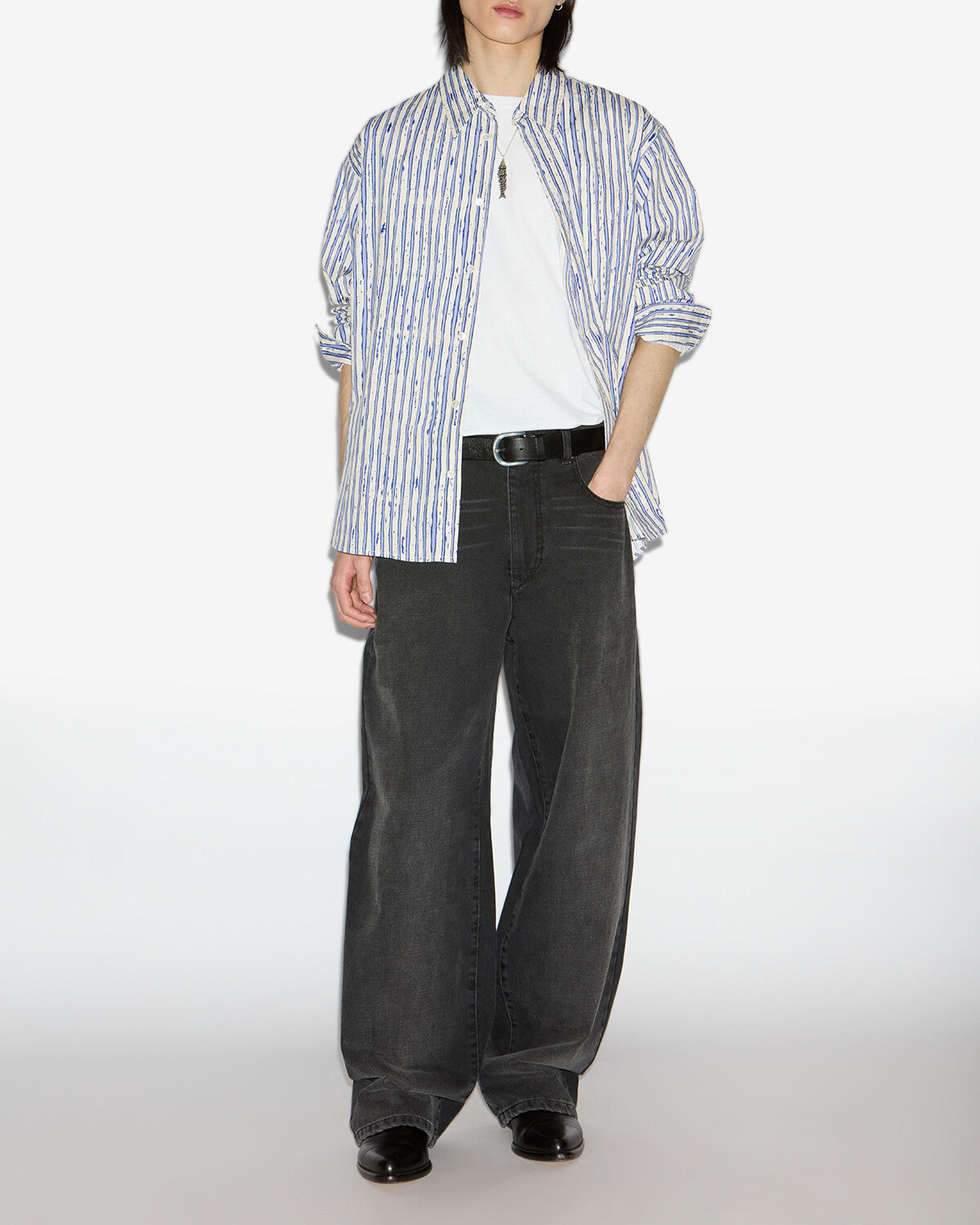 Camicia cybilio in cotone a righe - Blu - Man - 1