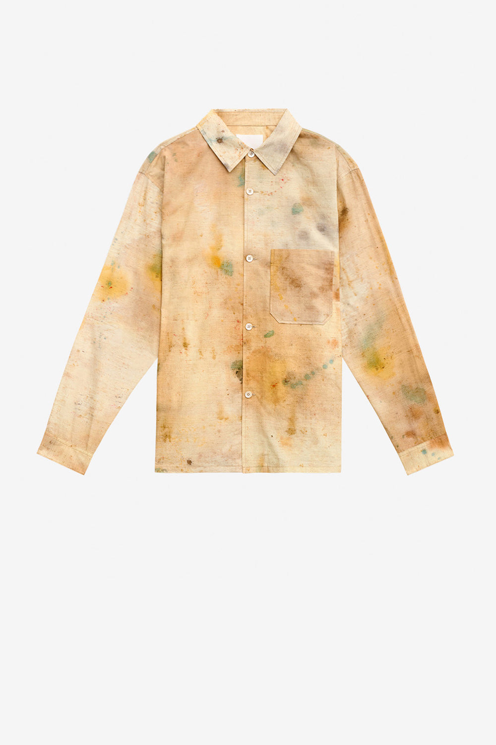 Chemise yacine en coton peint - Beige - Man - 1