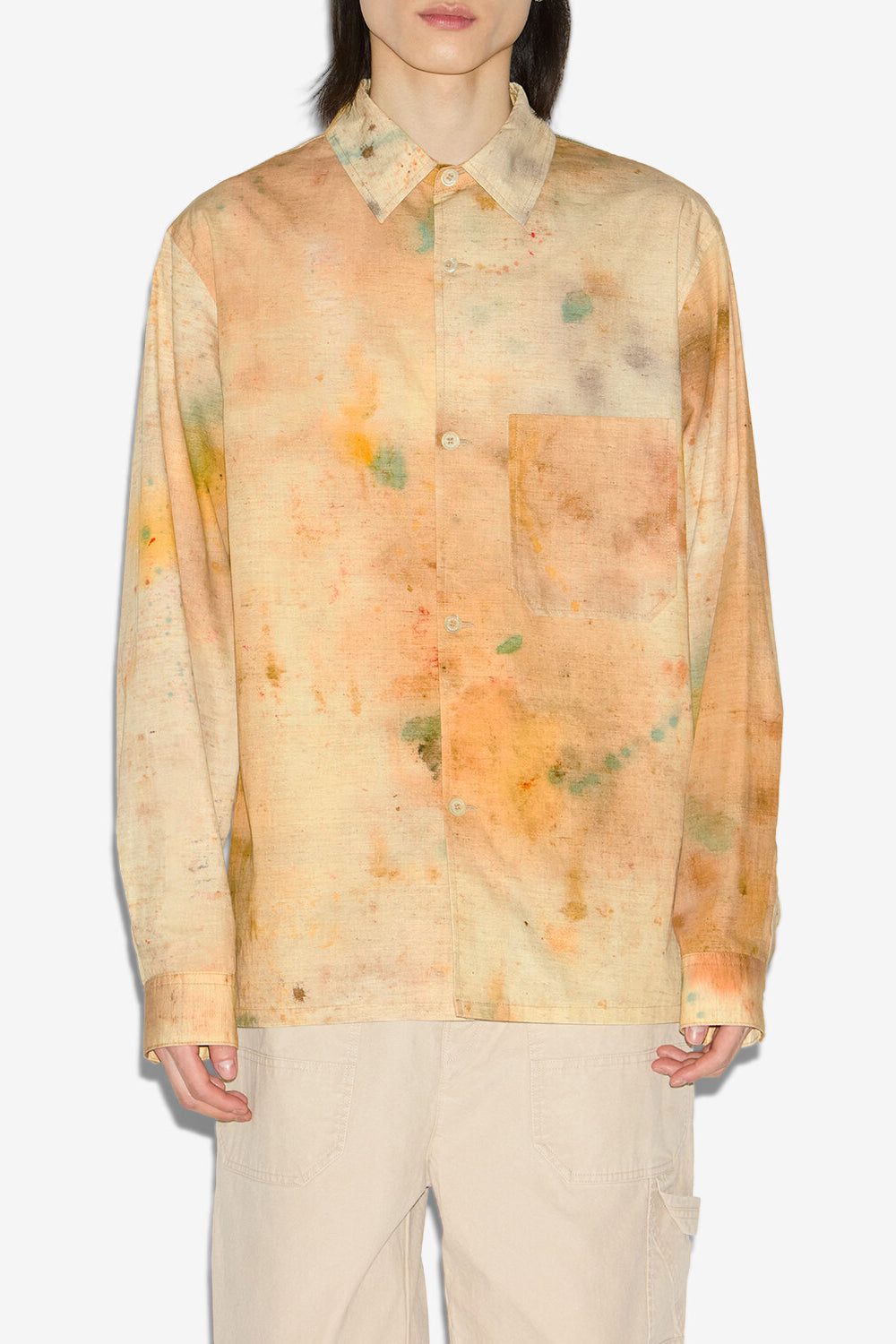 Chemise yacine en coton peint - Beige - Man - 4