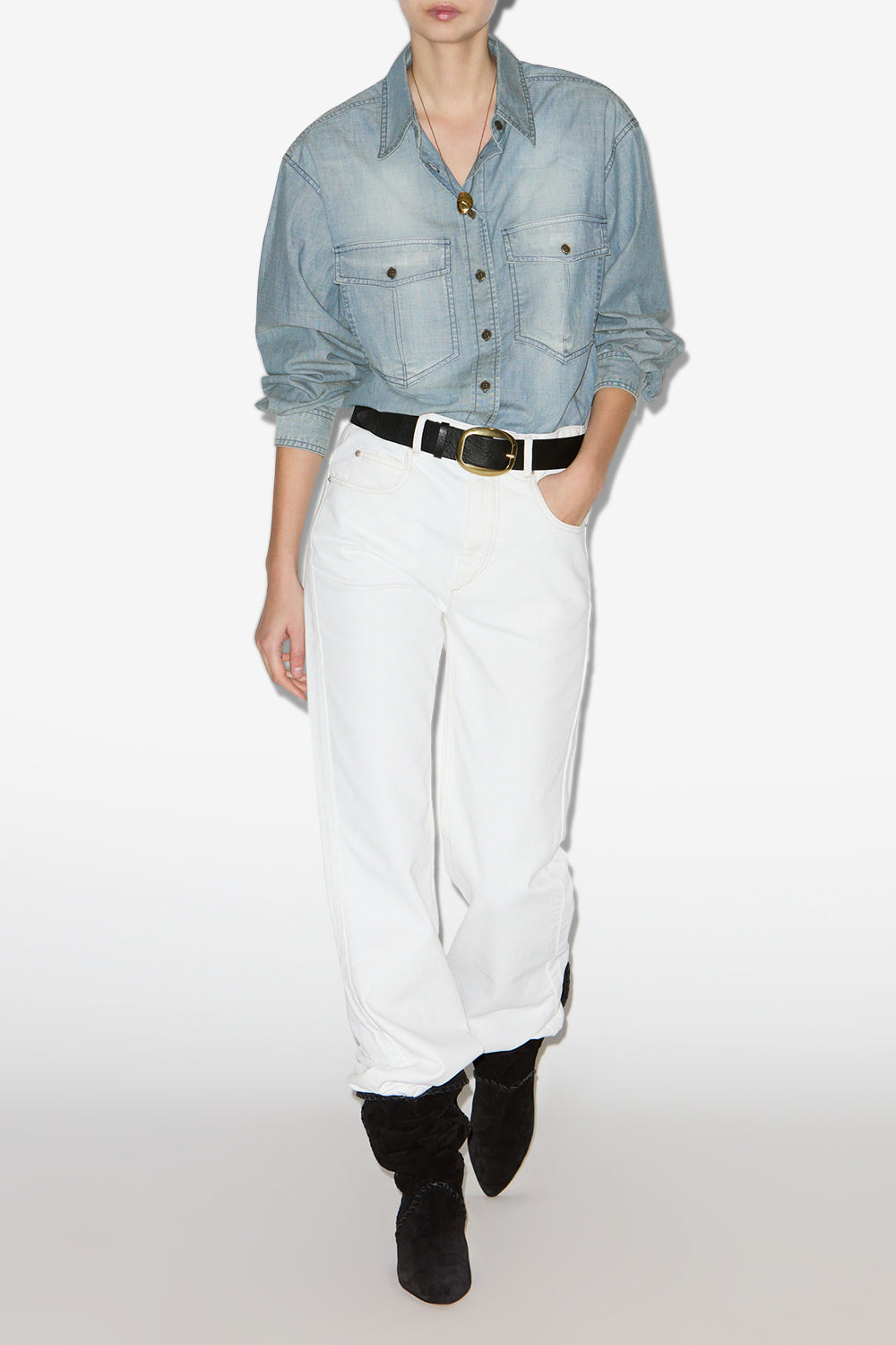 Ovelia chambray shirt - Blue - Woman - 2