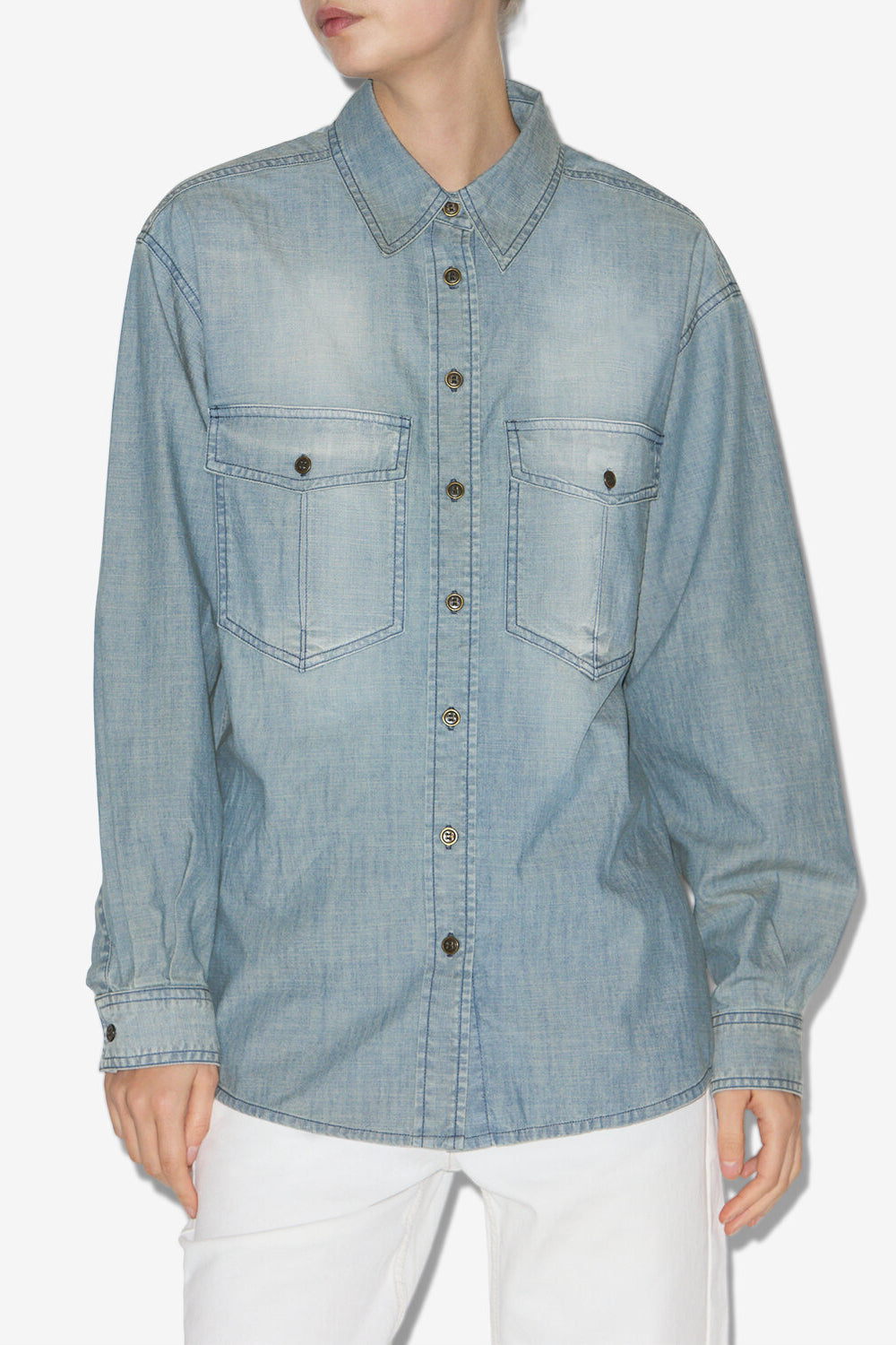 Ovelia chambray shirt - Blue - Woman - 4