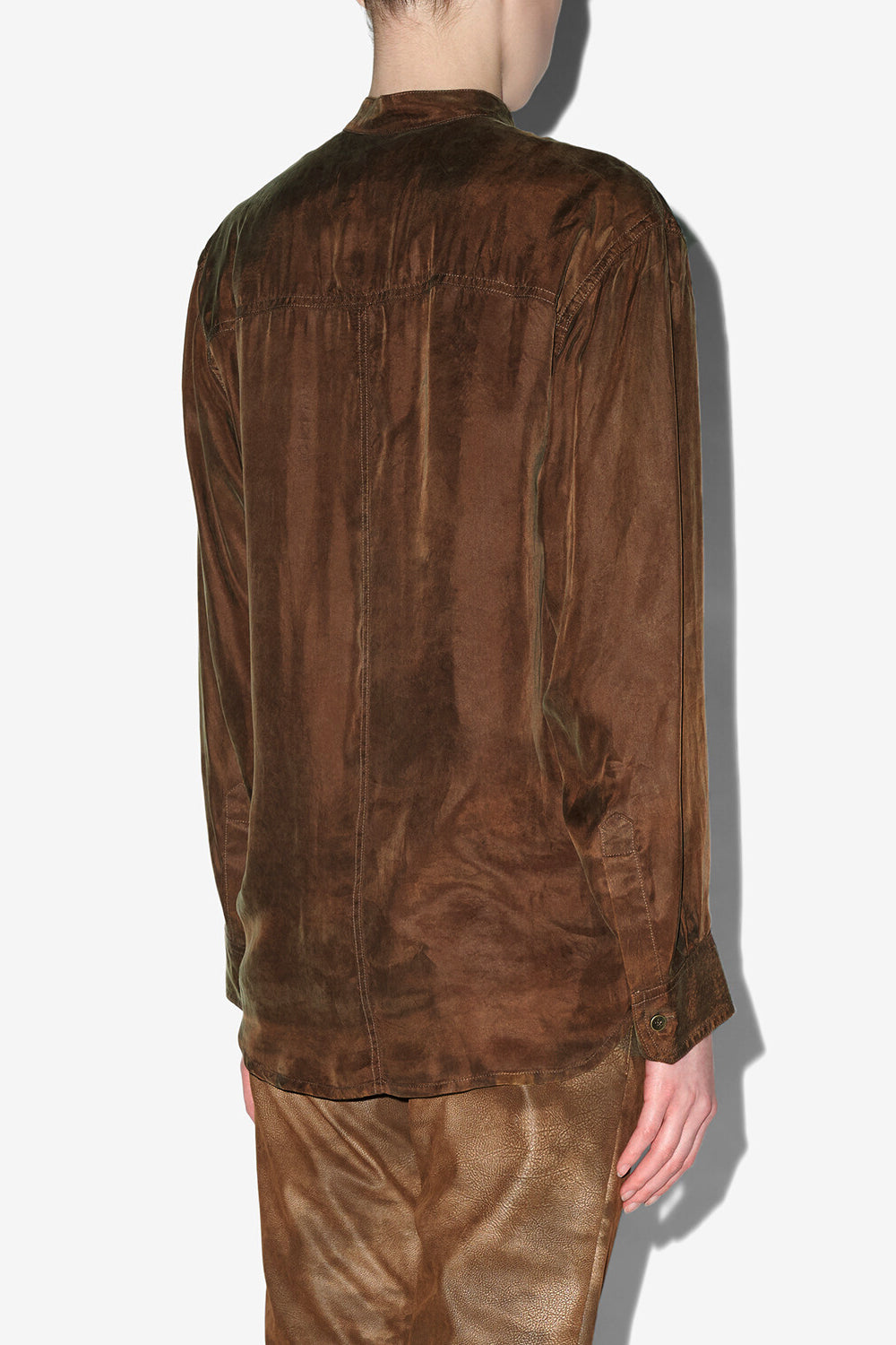 Zetta washed satin shirt - Tabacco - Woman - 4