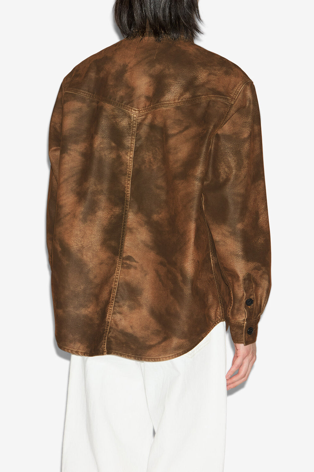 Chemise kadrian en faux cuir - Tabacco - Man - 5