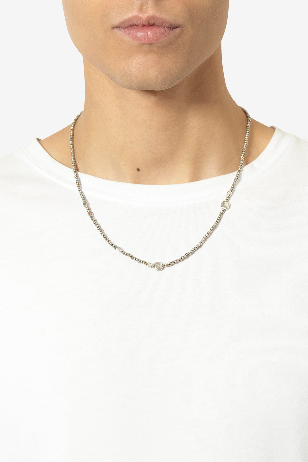 Gary beaded necklace - Silver - Man - 2