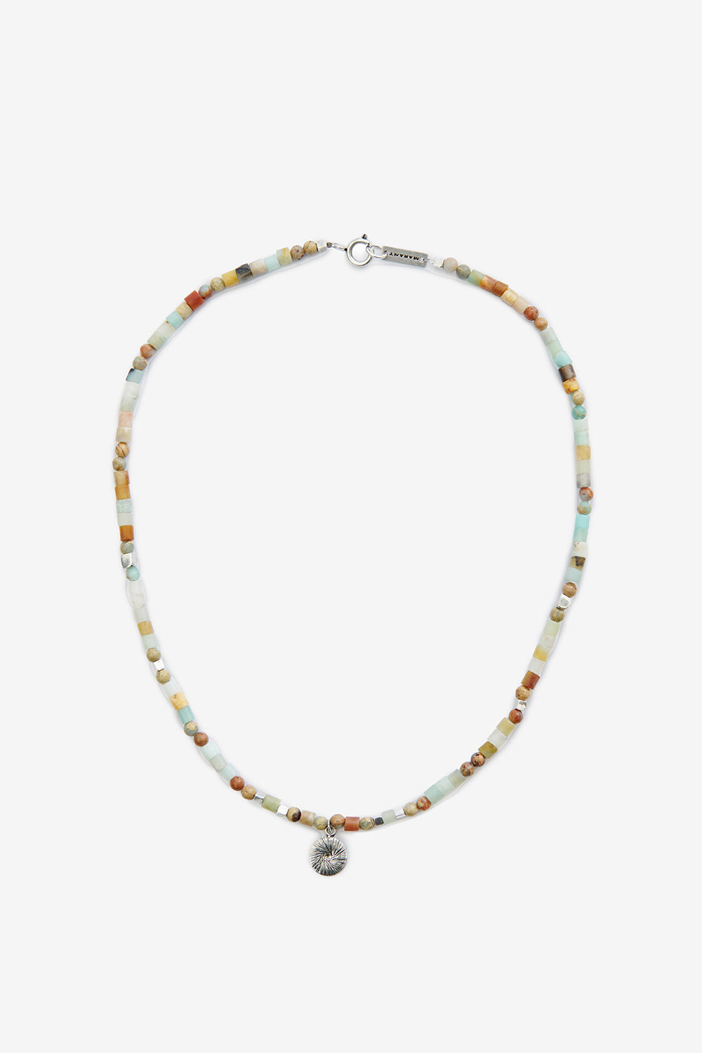 Collana pierce con perle e ciondolo - Pastel green-silver - Man - 1