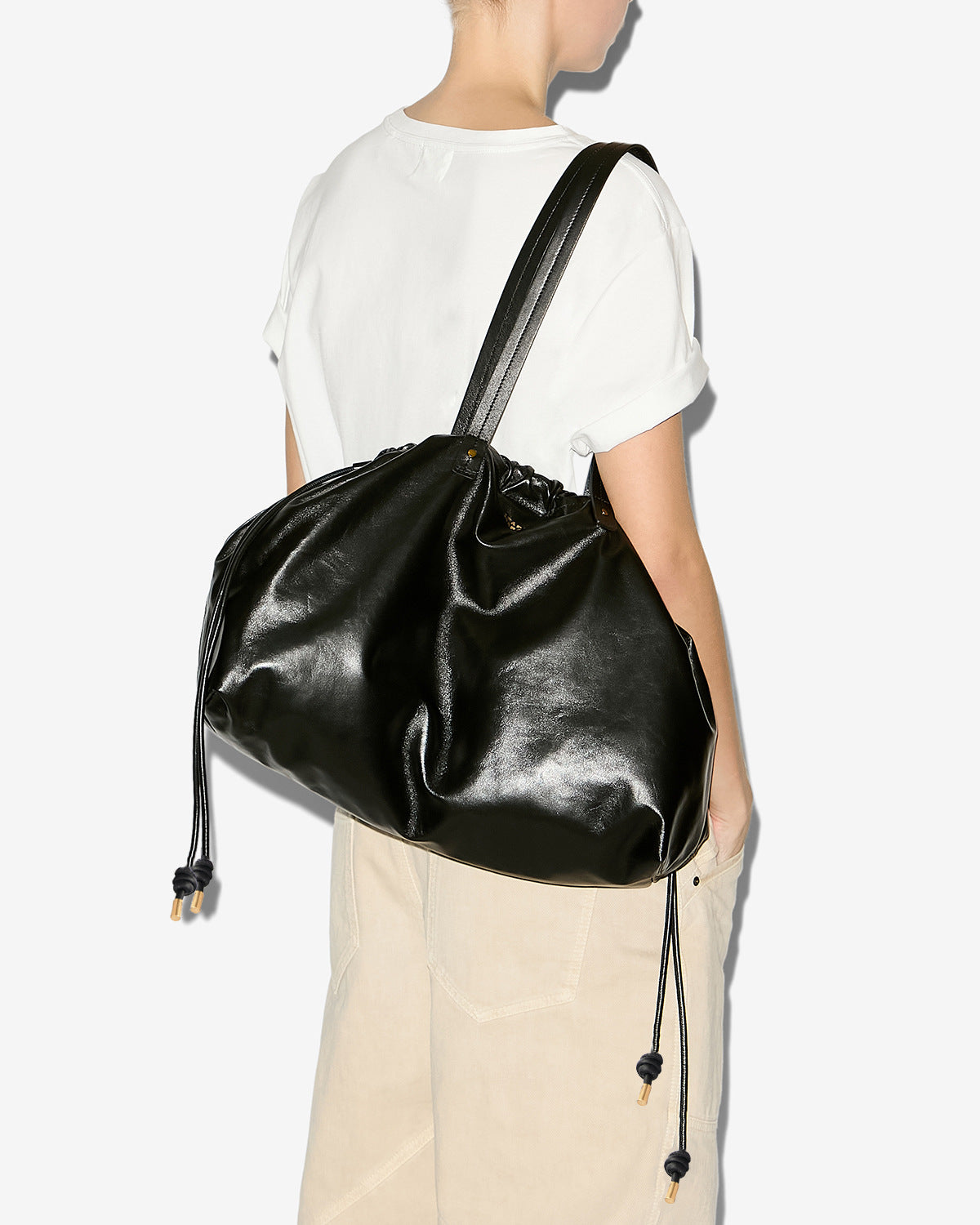 Bolso tote silven e/w de piel brillante - Negro - Woman - 4