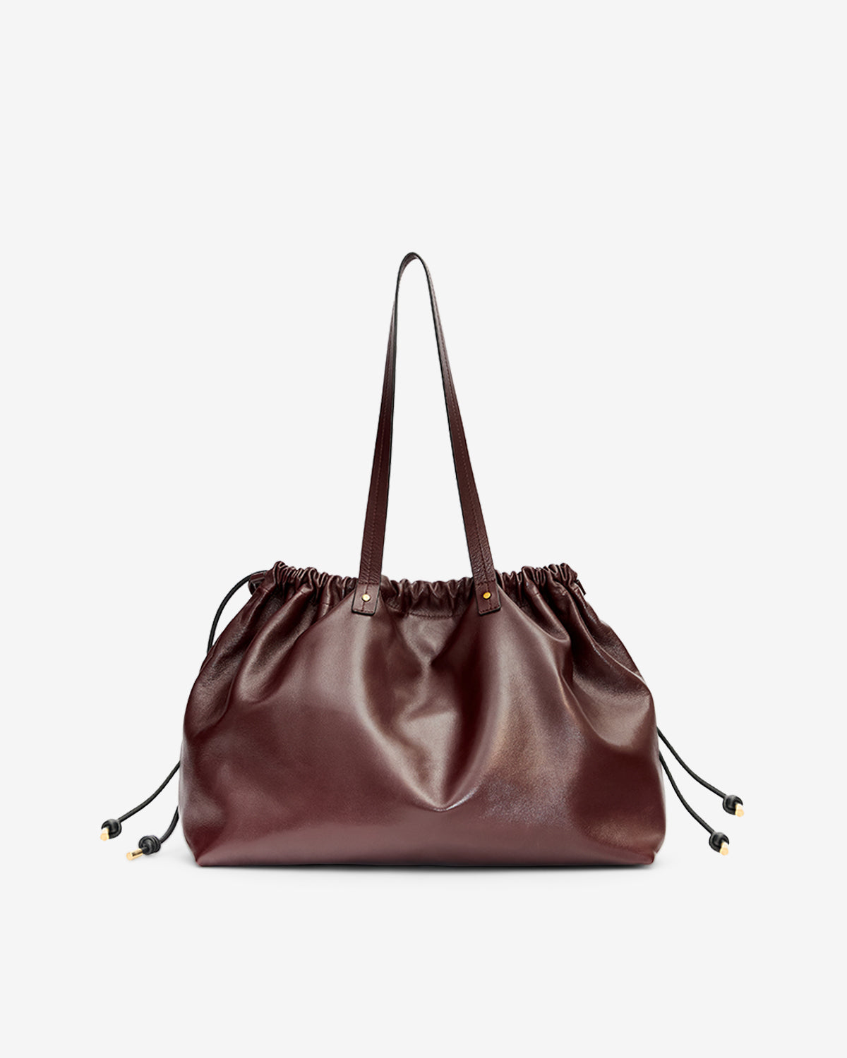 Tote bag silven e/w aus glänzendem leder - Bordeaux - Woman - 2