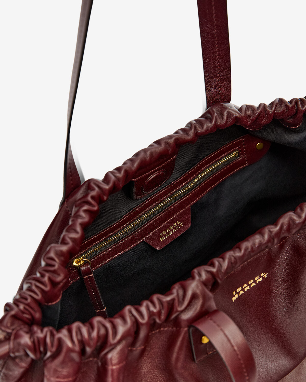 Tote bag silven e/w aus glänzendem leder - Bordeaux - Woman - 3