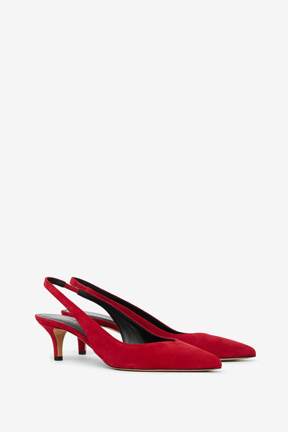 Padim high-heeled slingback suede leather pumps - Scarlet red - Woman - 3