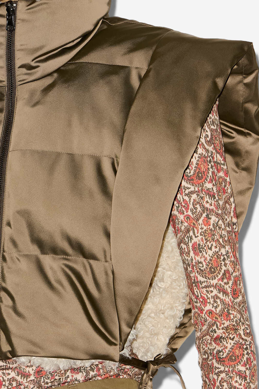 Cardigan hoodiali senza maniche e double face - Cachi - Woman - 3