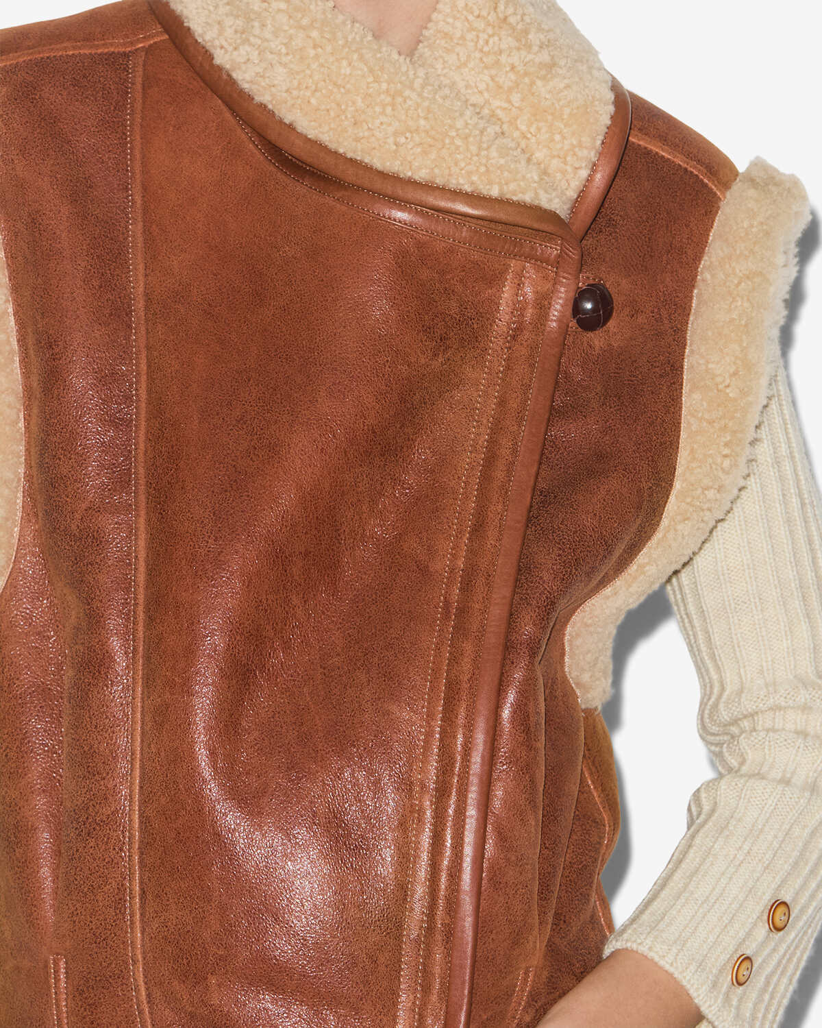 Alime vest Woman Cognac 4