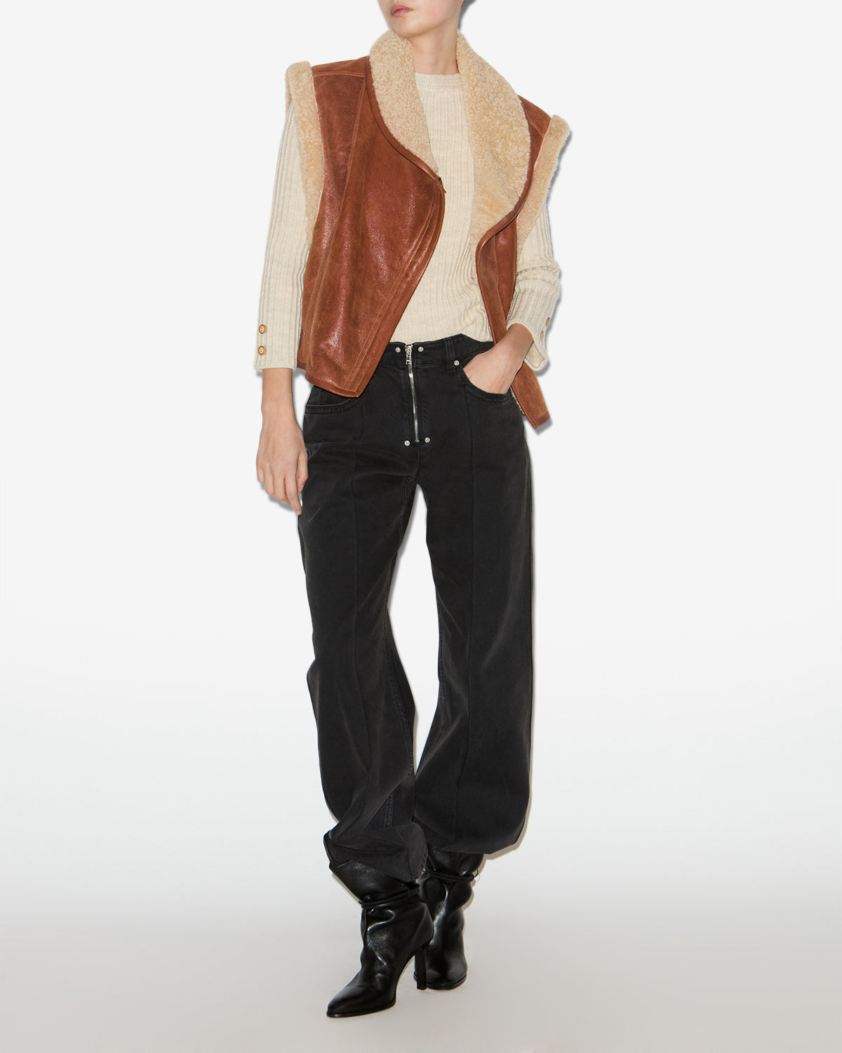 Alime vest Woman Cognac 4