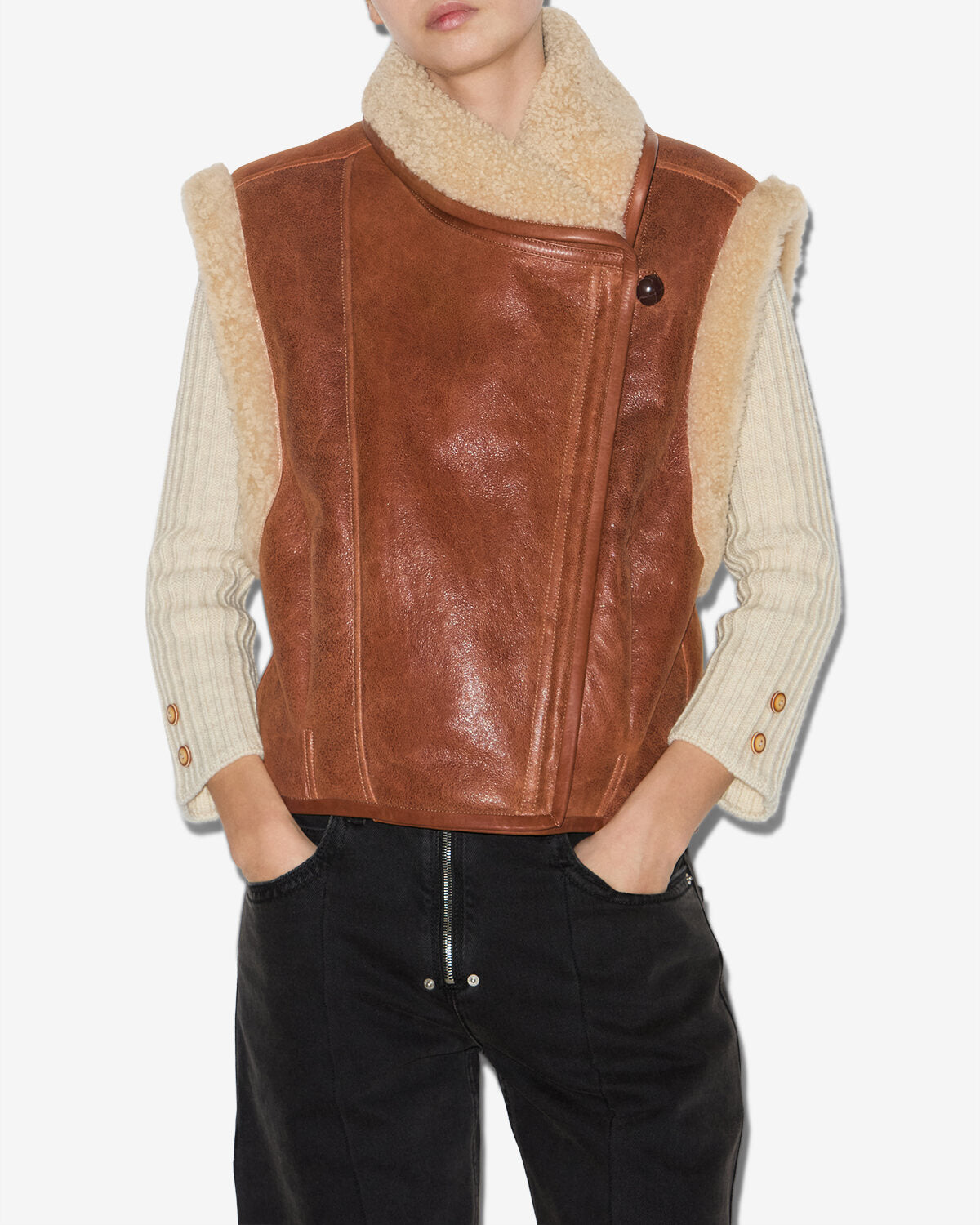 Alime vest Woman Cognac 4