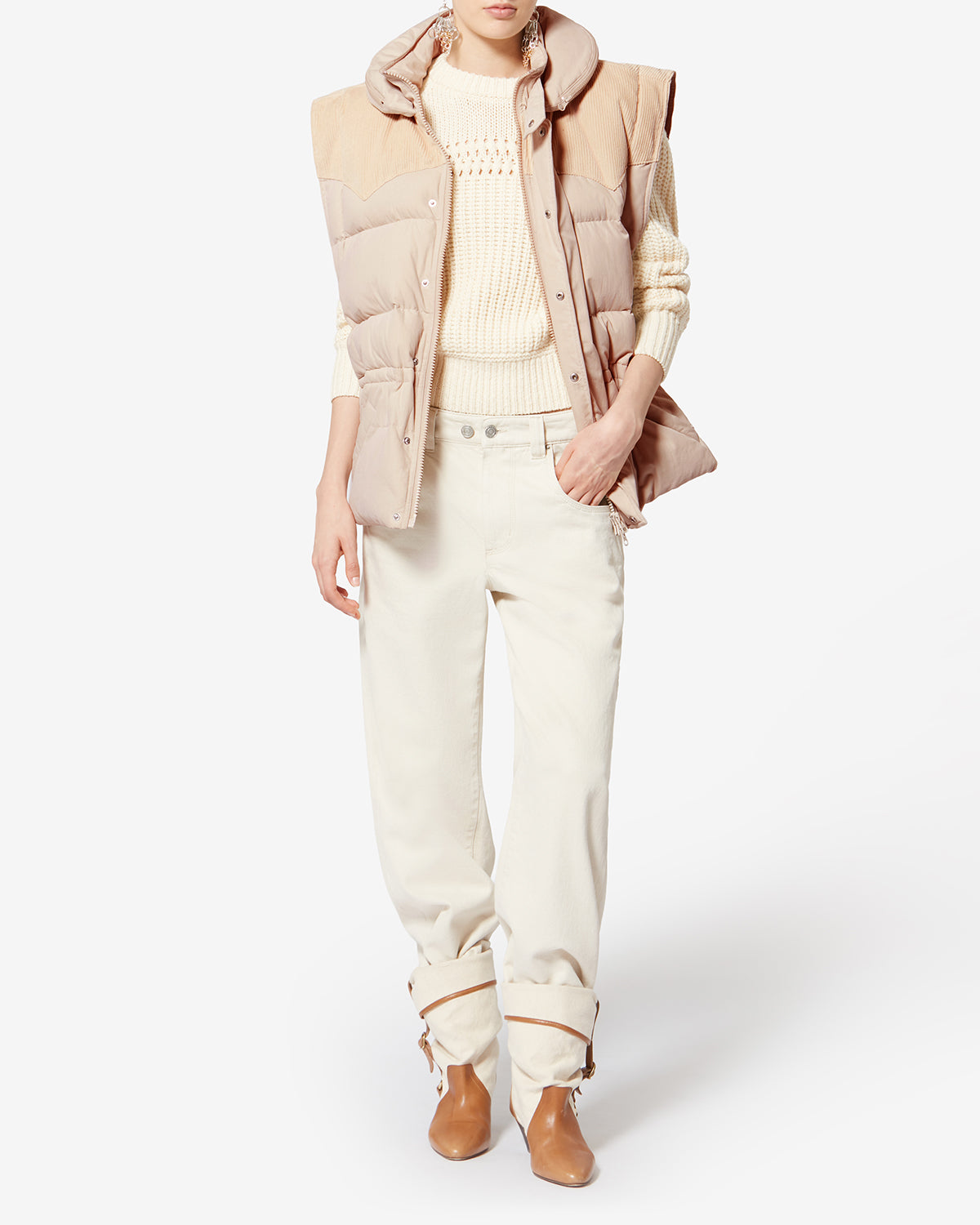 Gilet senza maniche trapuntato olfa - Ecru - Woman - 1