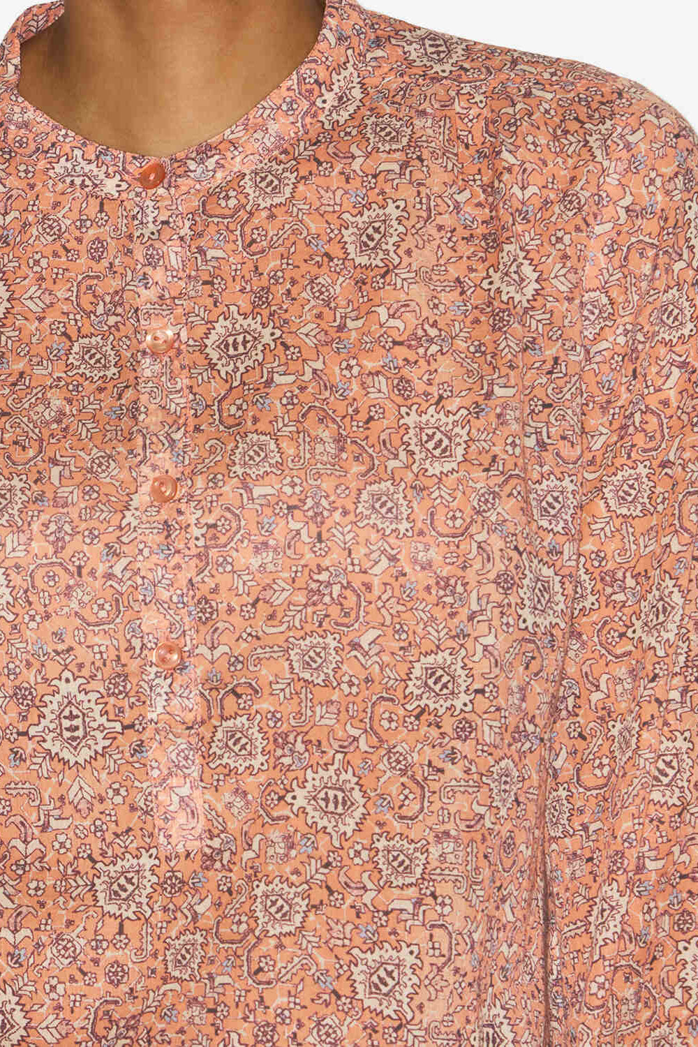 Bluse maria aus bedrucktem baumwollvoile - Orange - Woman - 3