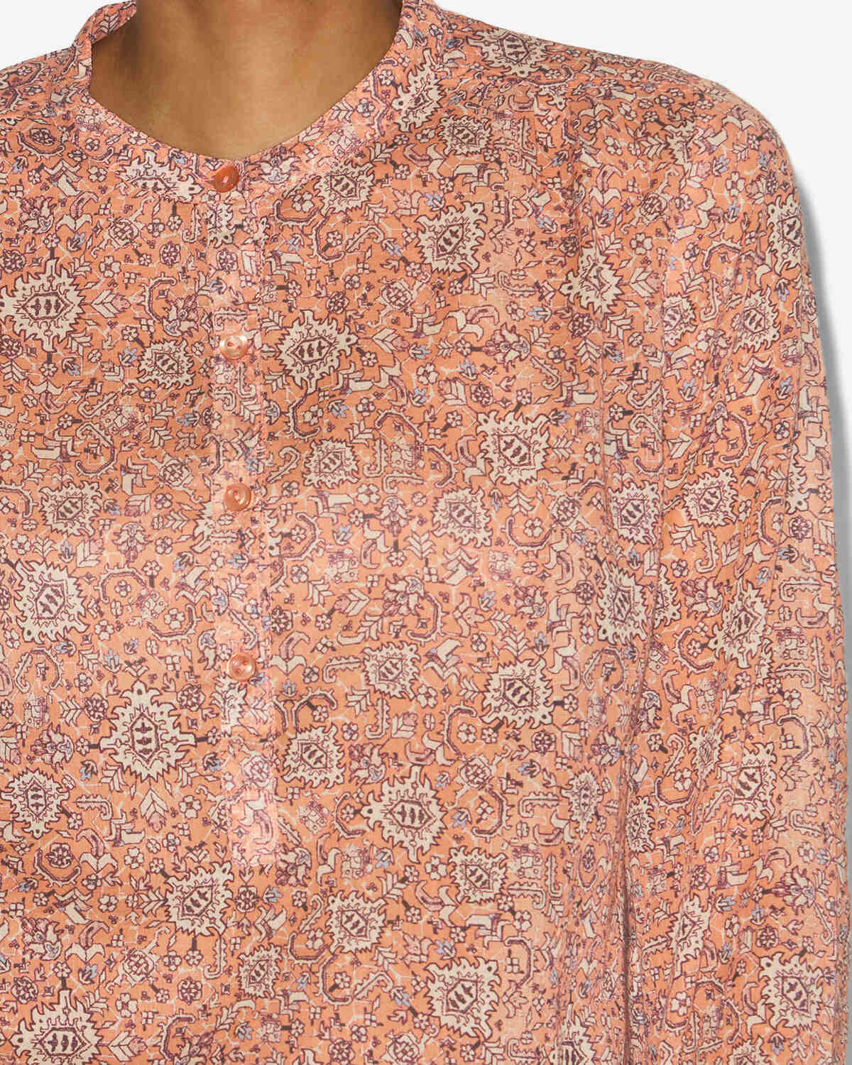 Bluse maria aus bedrucktem baumwollvoile - Orange - Woman - 2