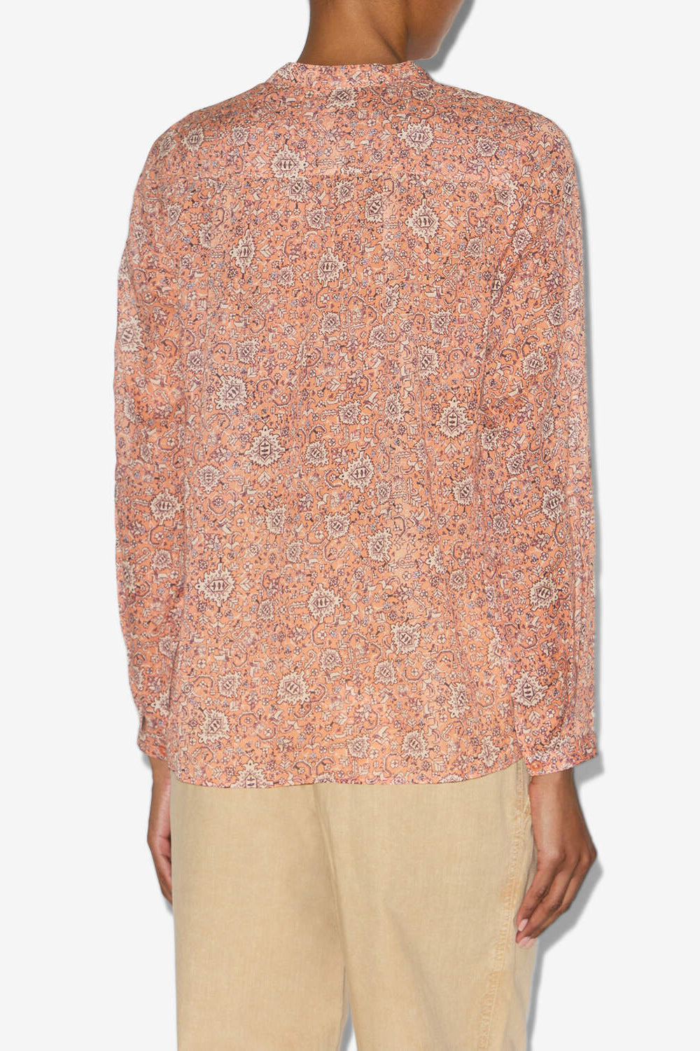 Bluse maria aus bedrucktem baumwollvoile - Orange - Woman - 5