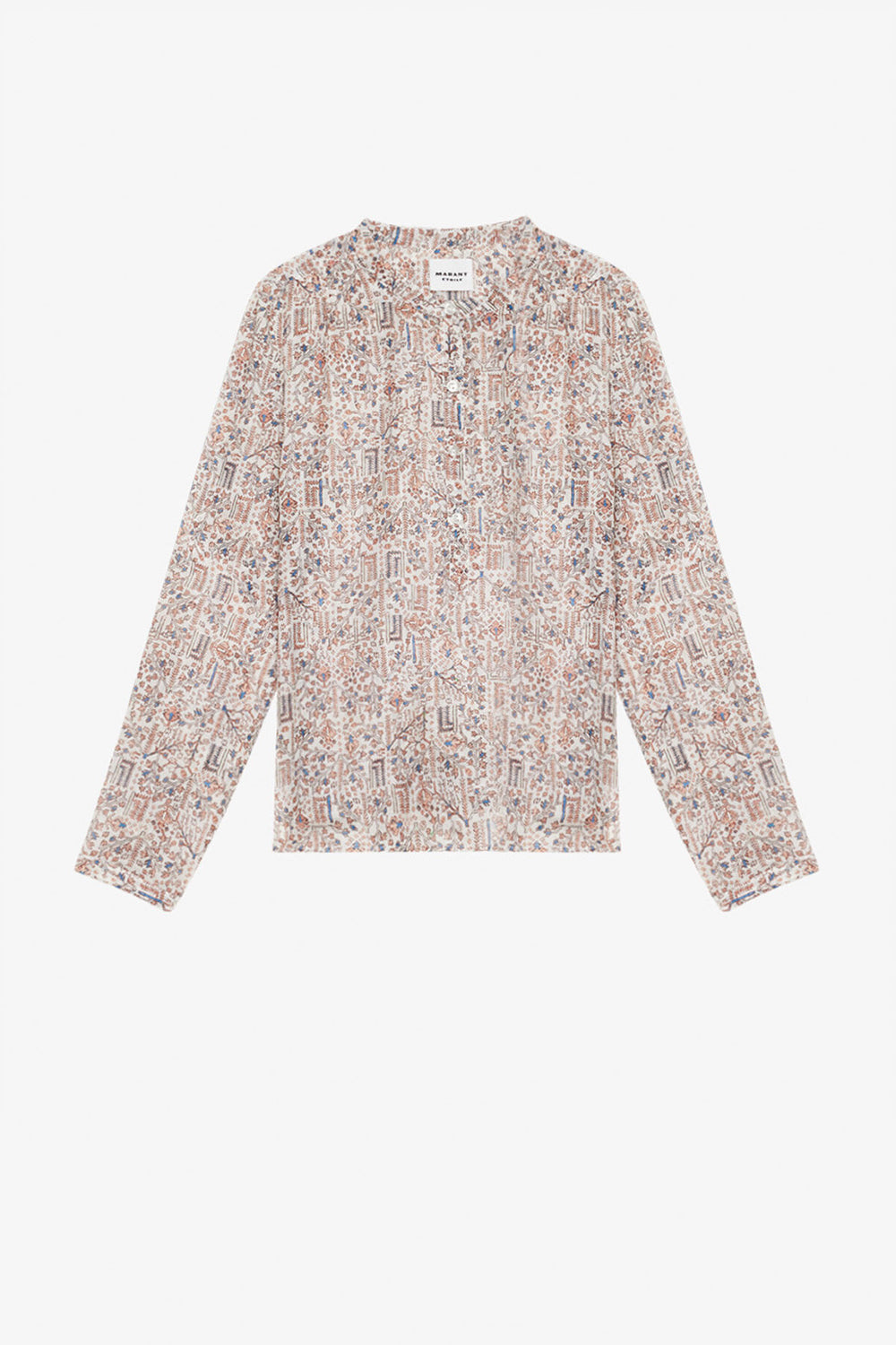 Maria printed cotton voile blouse - Ecru - Woman - 1