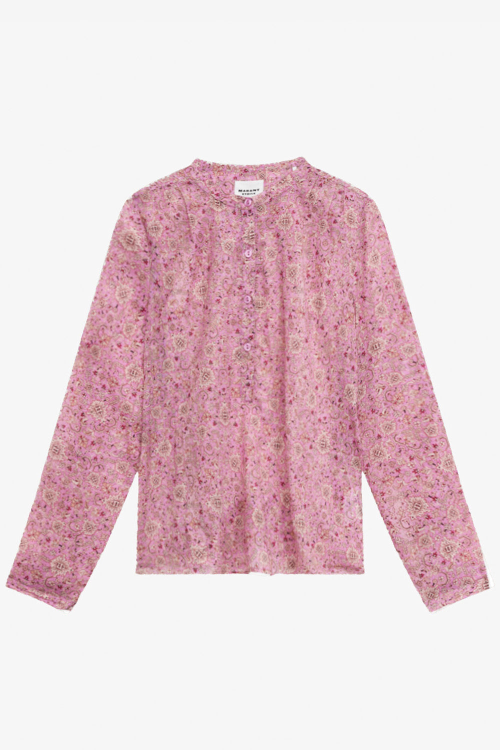 Blusa maria in voile di cotone con stampa - Rosa - Woman - 1