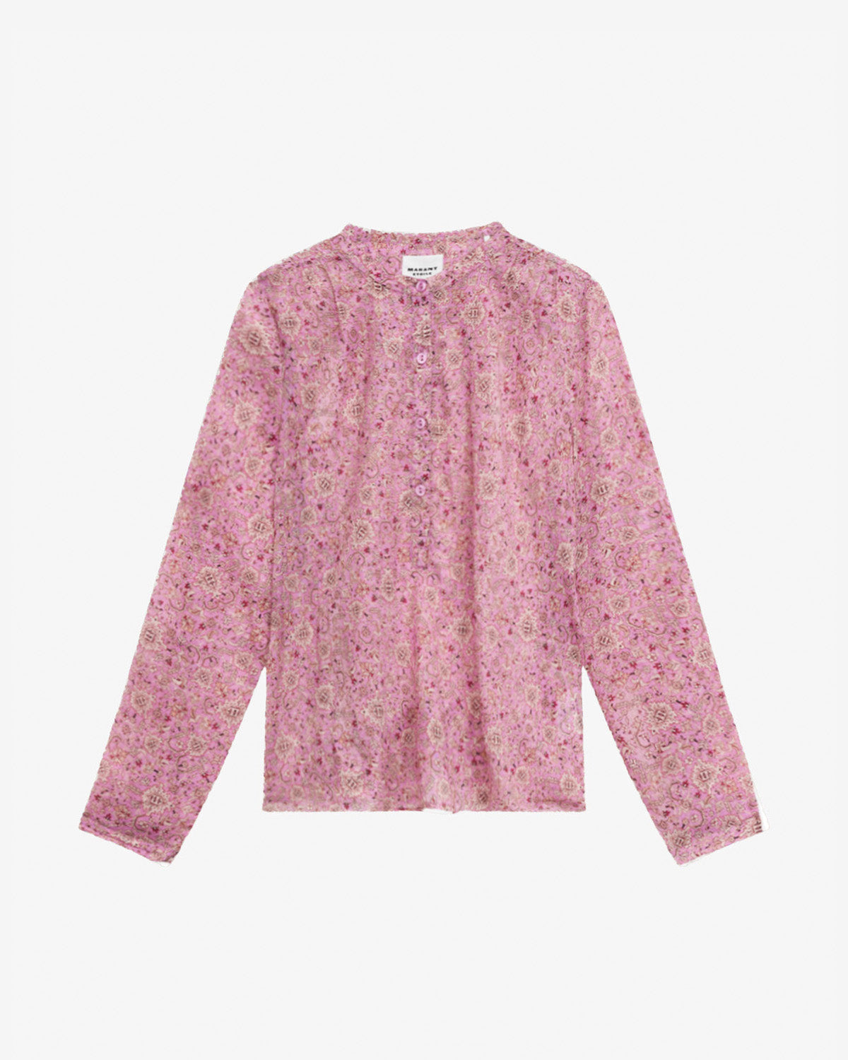 Blusa maria in voile di cotone con stampa - Rosa - Woman - 5