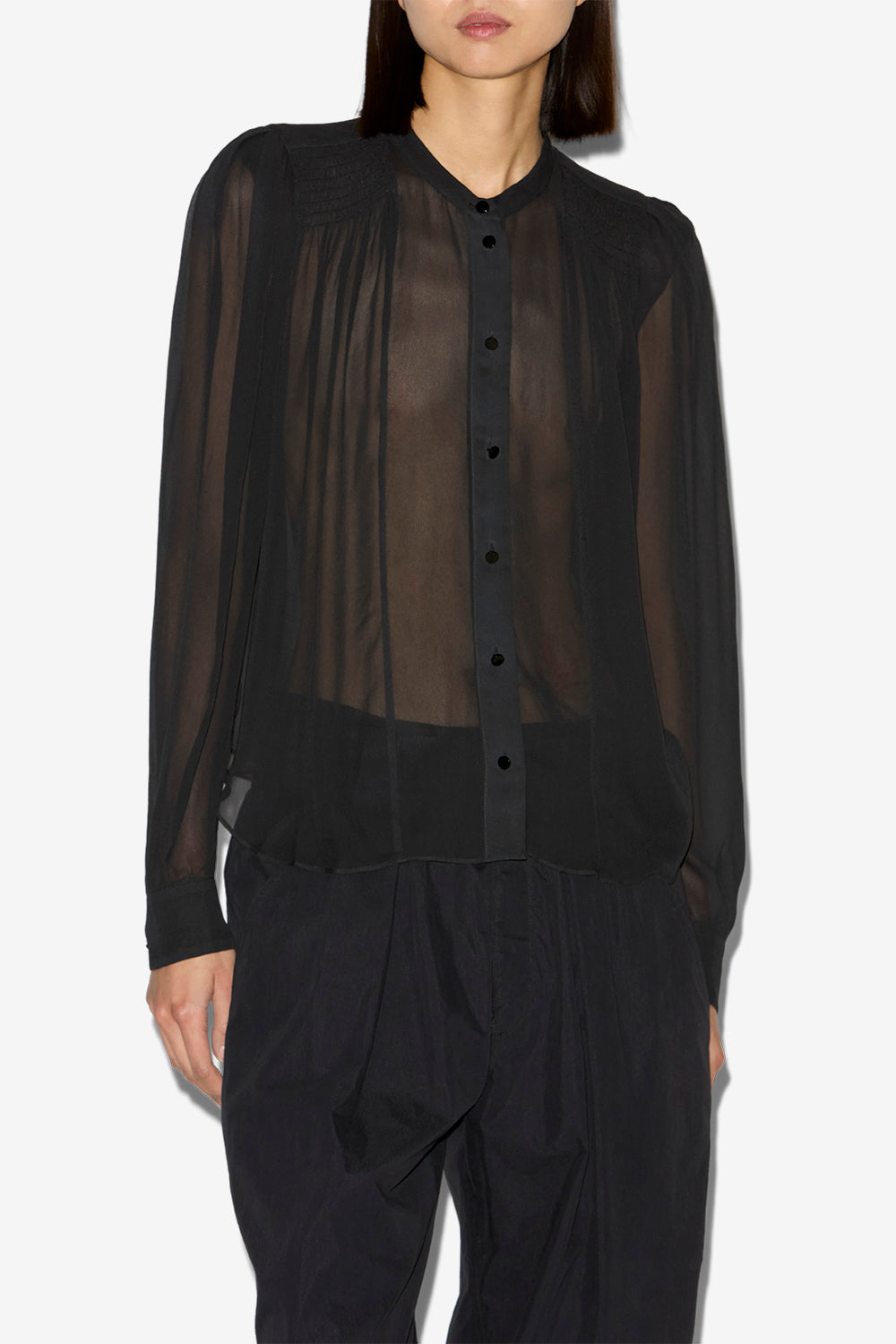Noeline printed crepe blouse - Black - Woman - 4