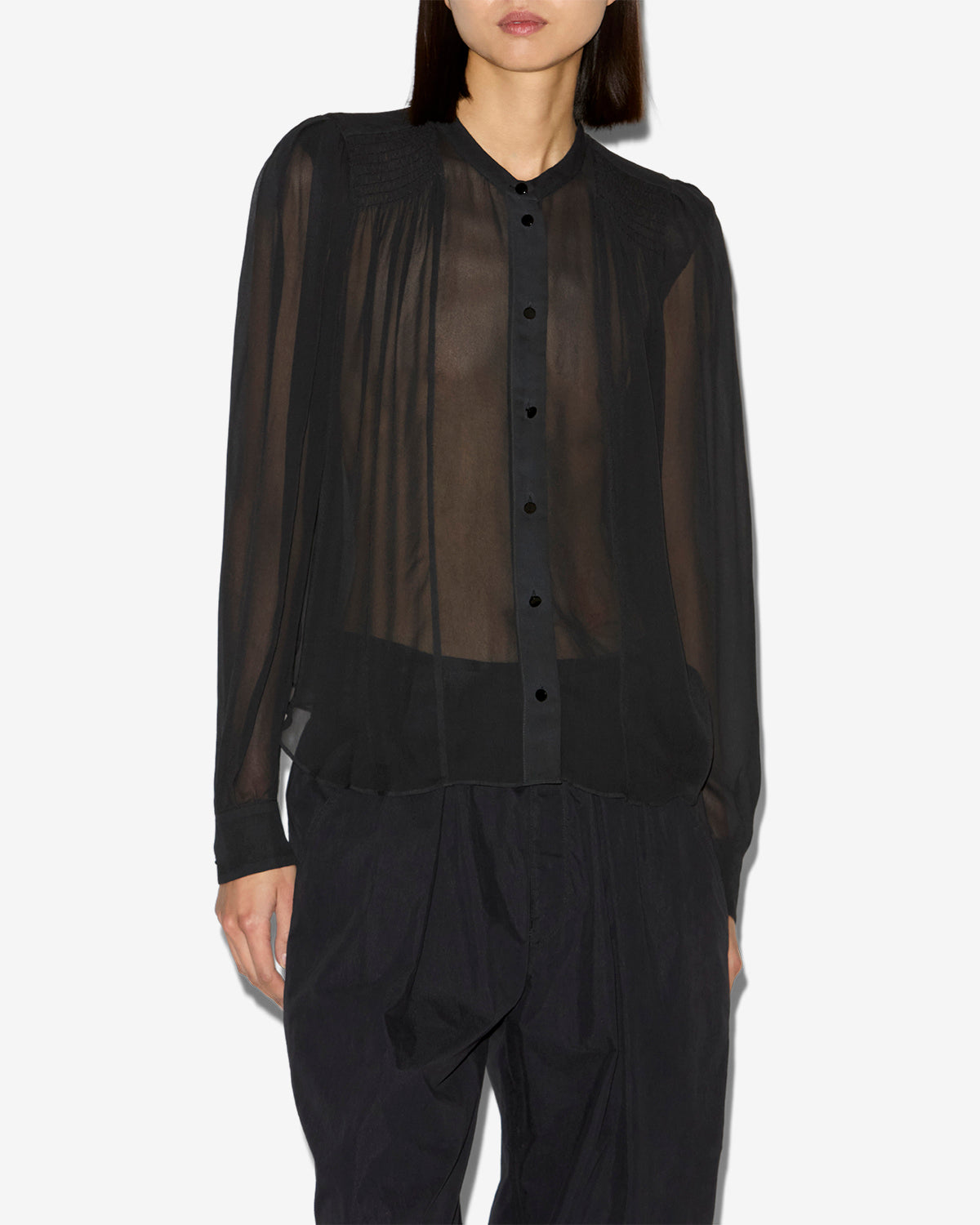 Noeline printed crepe blouse - Black - Woman - 3