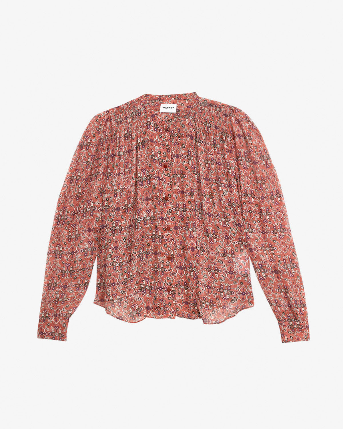 Blusa noeline in crêpe stampato - Arancia - Woman - 5