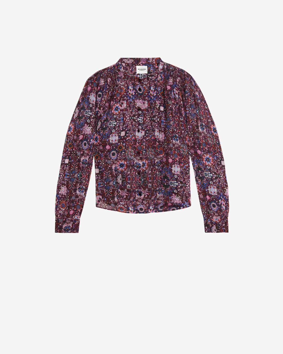 Blusa noeline in crêpe stampato - Plum - Woman - 5