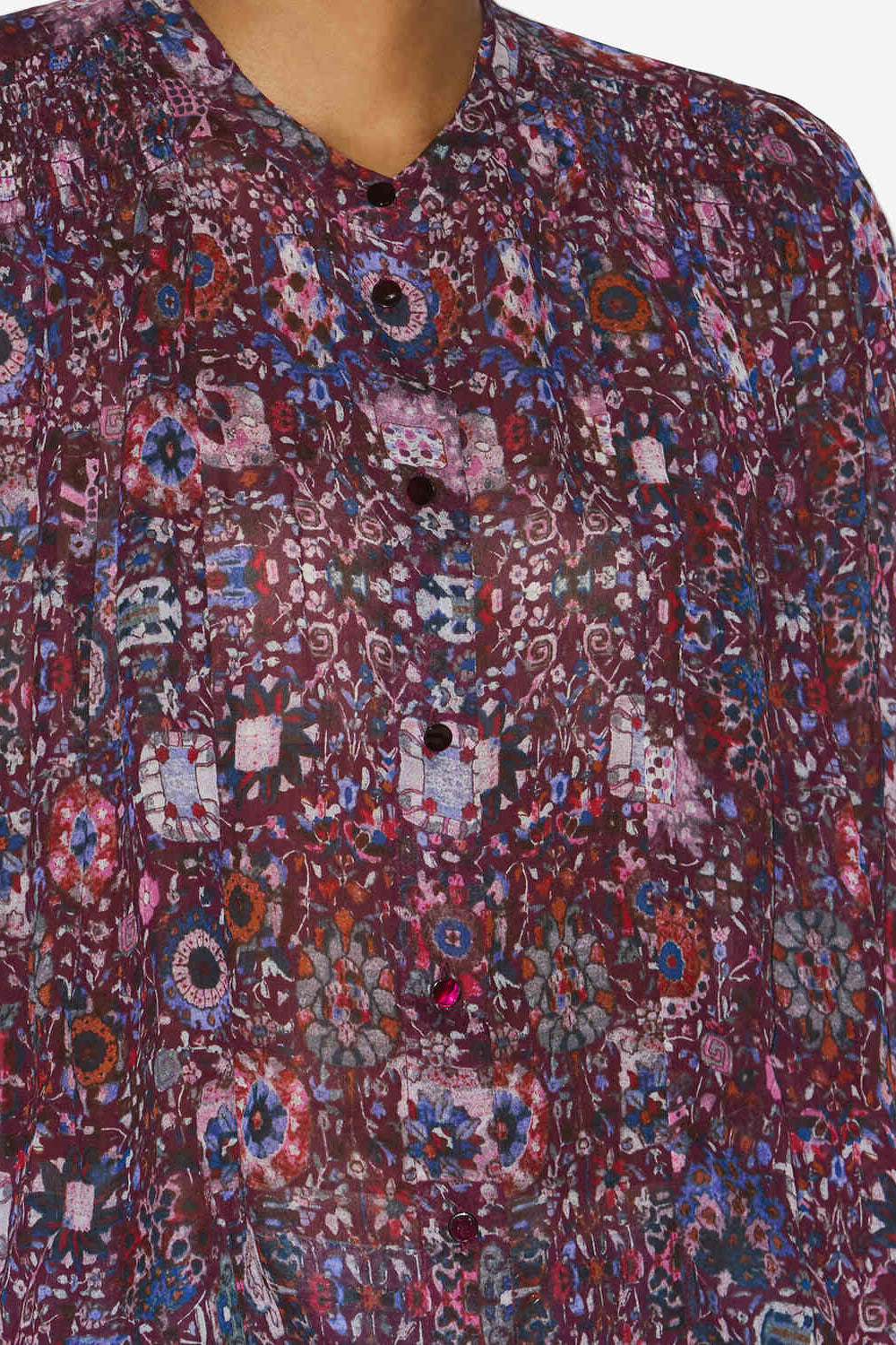 Noeline printed crepe blouse - Plum - Woman - 3