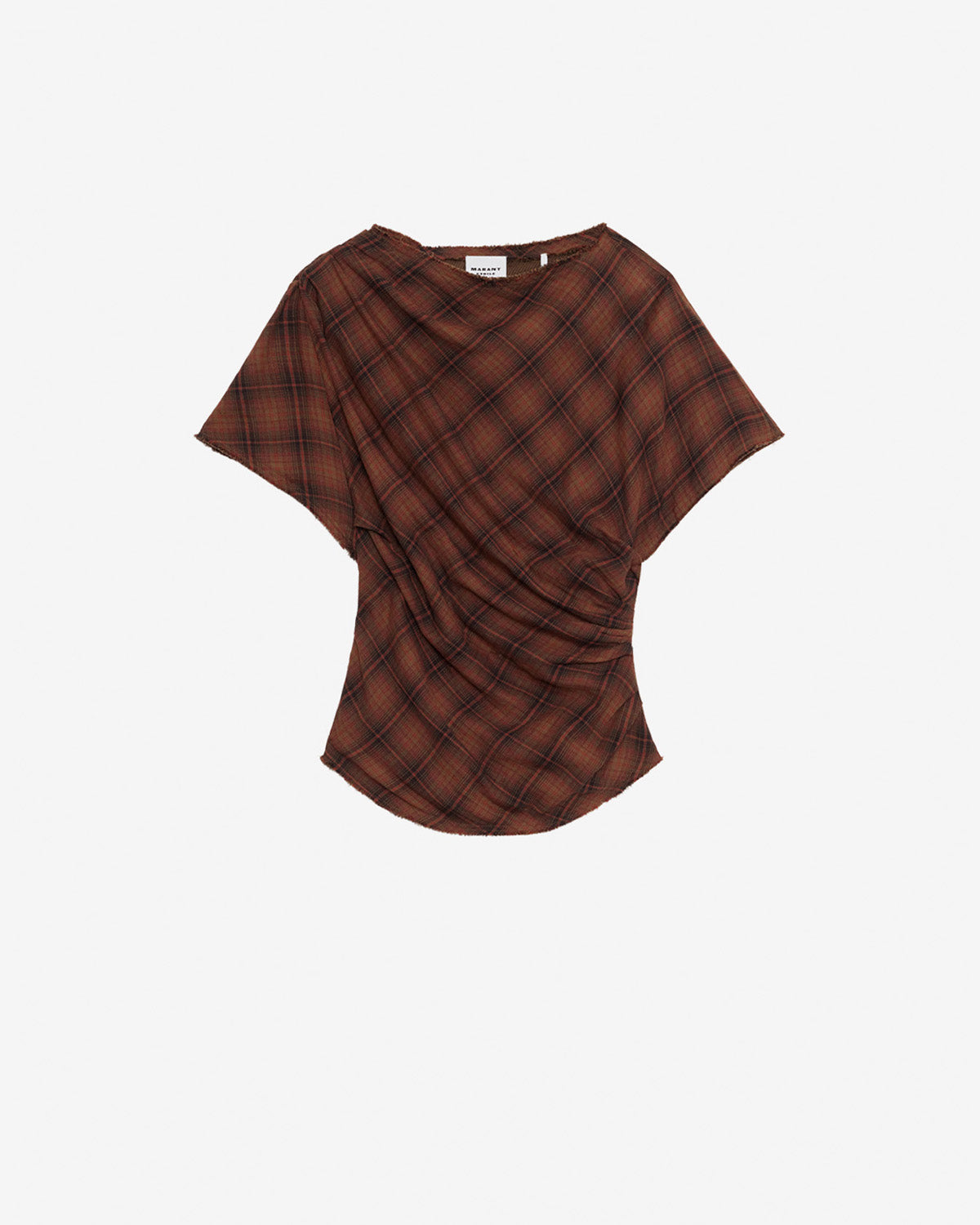 Neyela asymmetrical checkered top - Dark bronze - Woman - 4