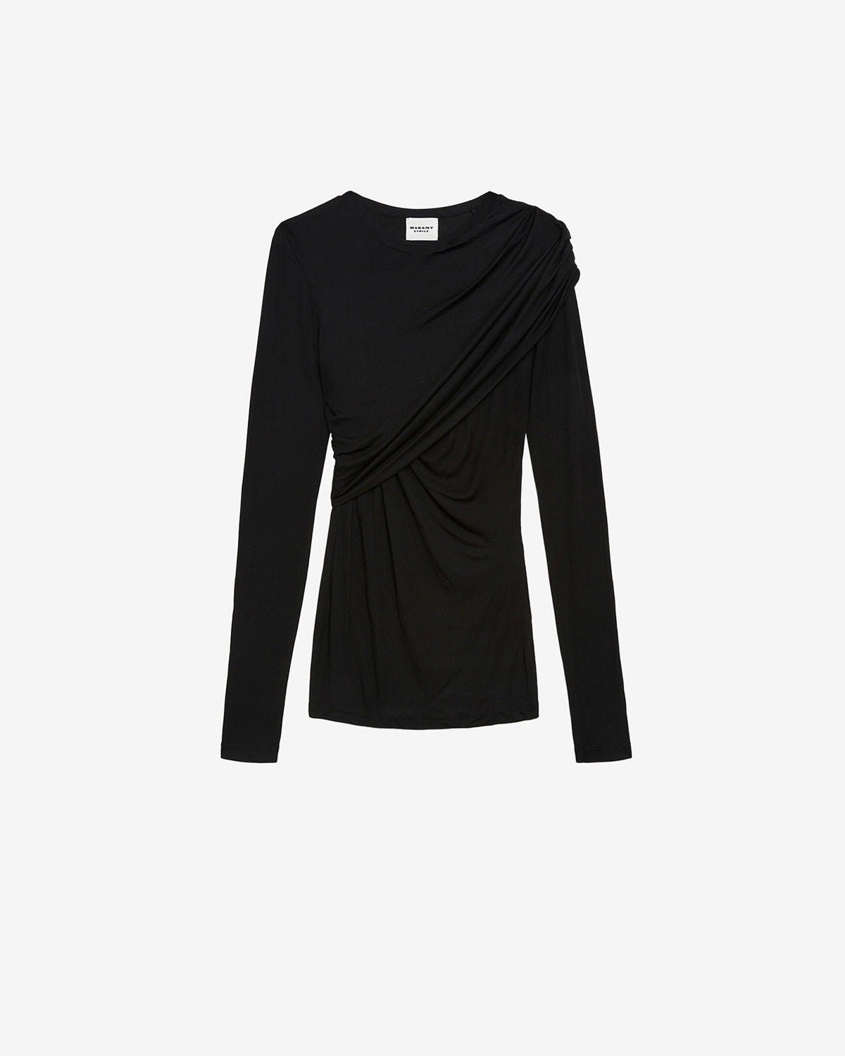 Dressi draped jersey top - Black - Woman - 1
