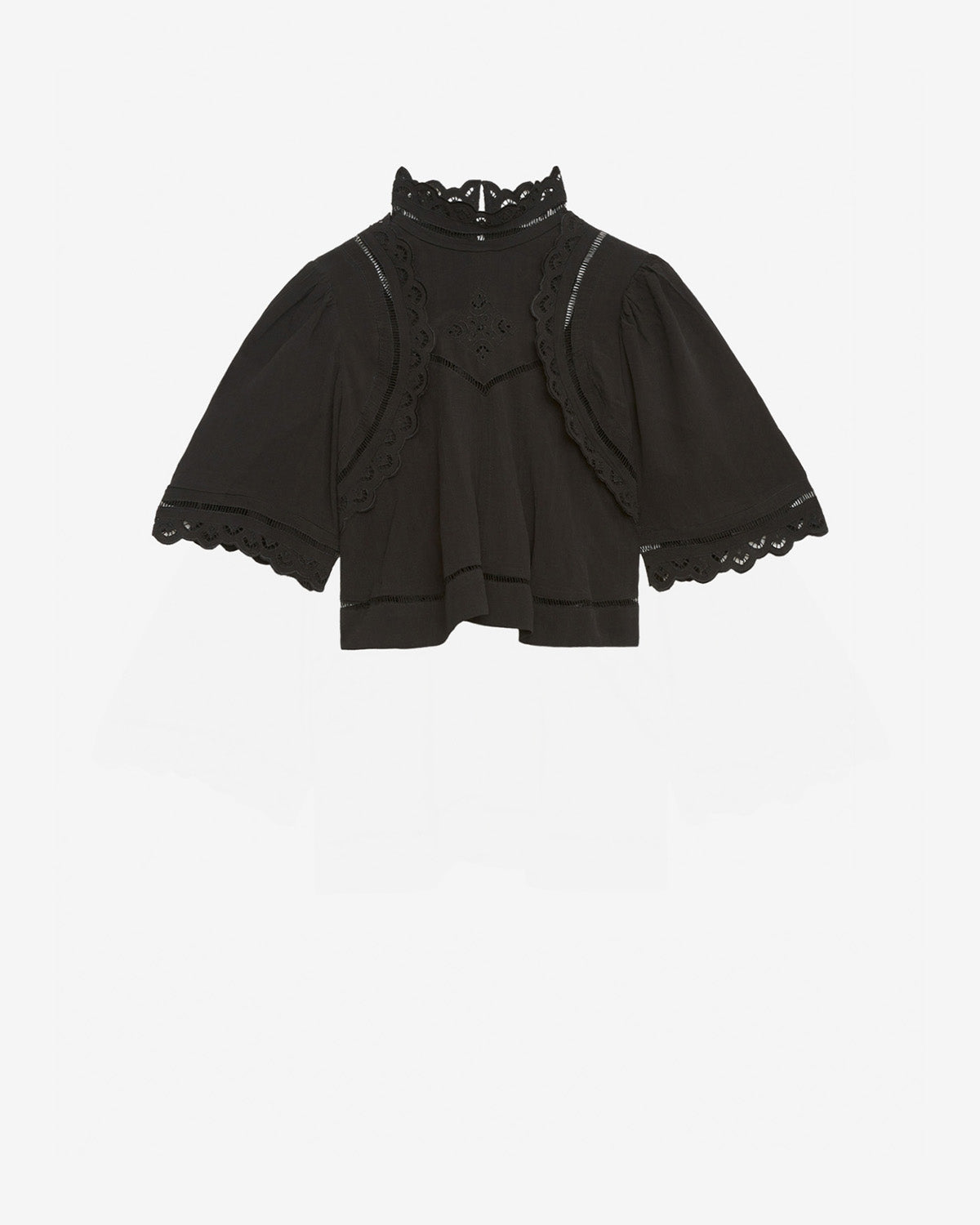 Top frany mit lochstickereien - Schwarz - Woman - 5
