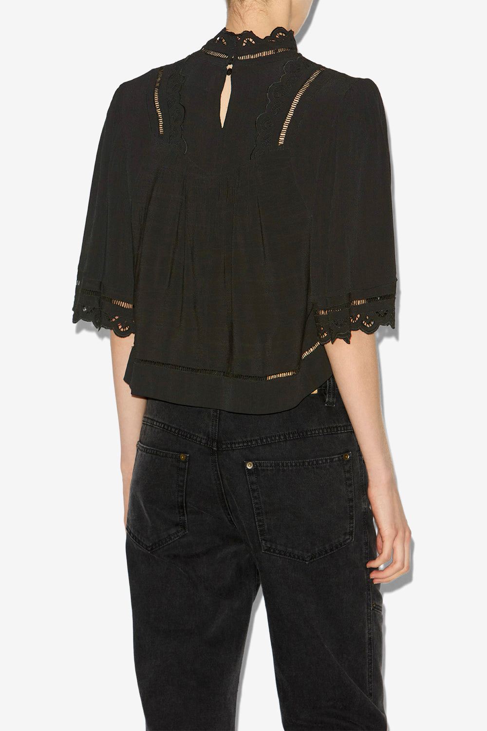 Top frany à broderies anglaises - Noir - Woman - 5