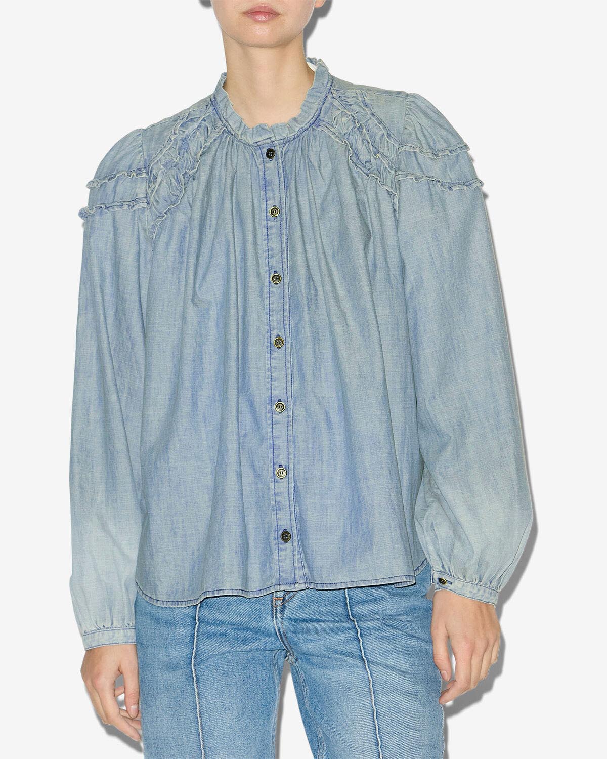 Blouse milya en chambray froncé - Bleu - Woman - 2