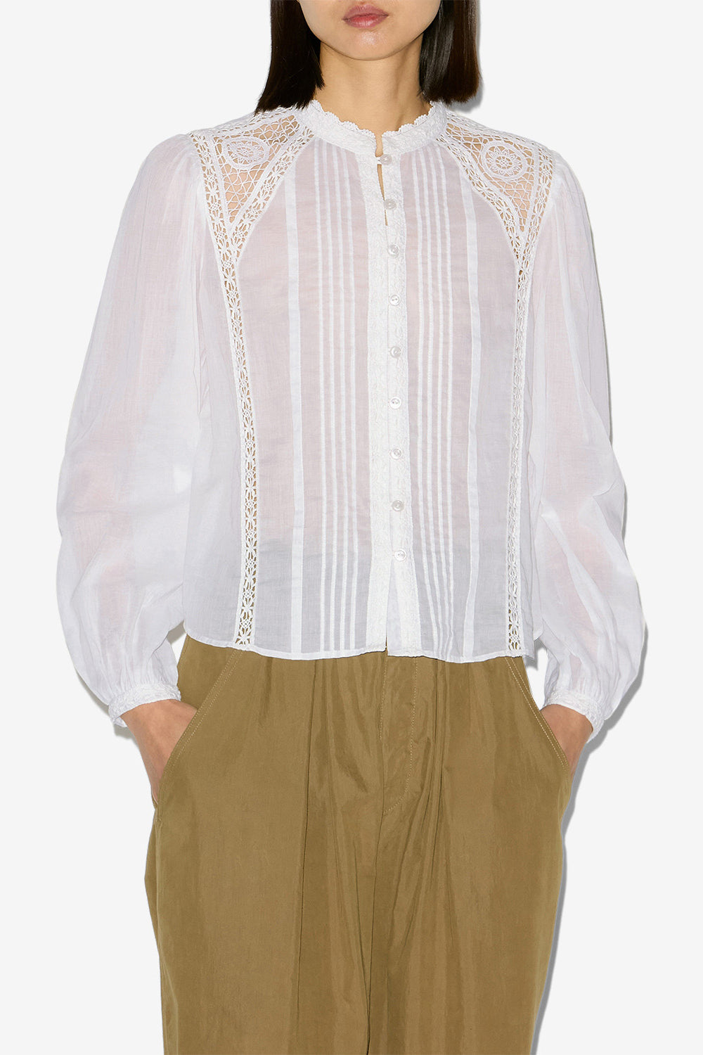 Blouse greicy en voile de coton  - Blanc - Woman - 4