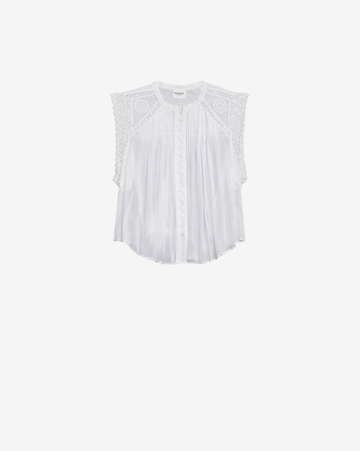 Top gresia in voile di cotone - Bianco - Woman - 4