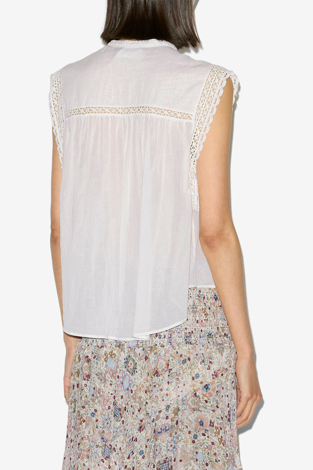 Top gresia in voile di cotone - Bianco - Woman - 4