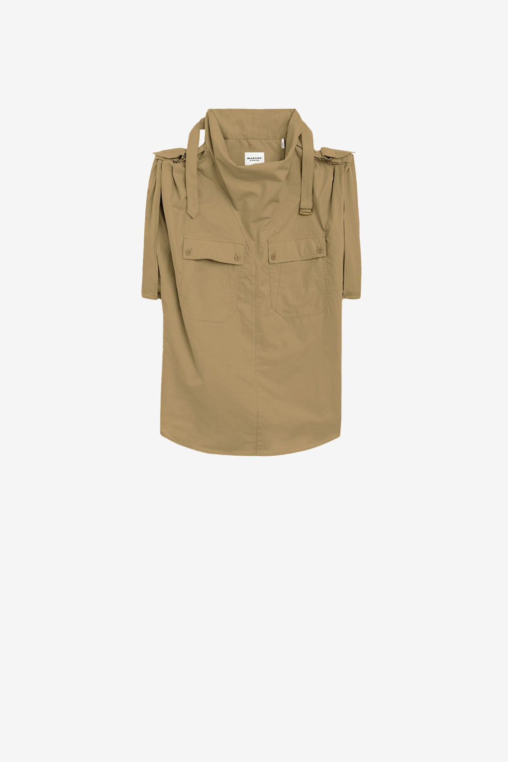 Nemia crisp cotton top - Khaki - Woman - 1