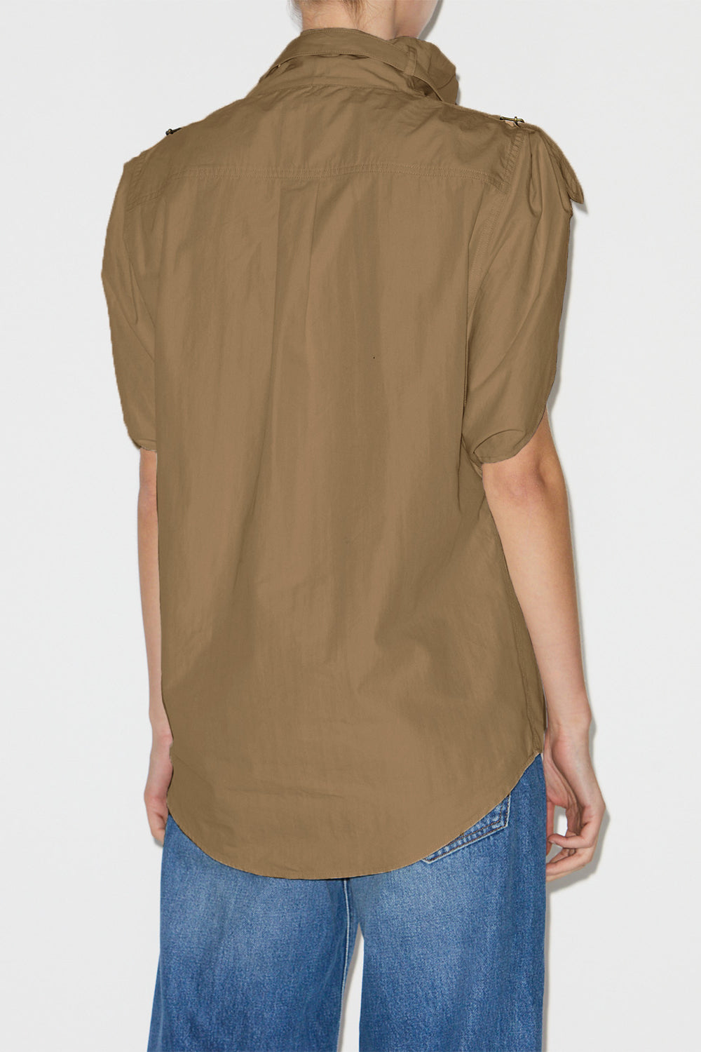Nemia crisp cotton top - Khaki - Woman - 5