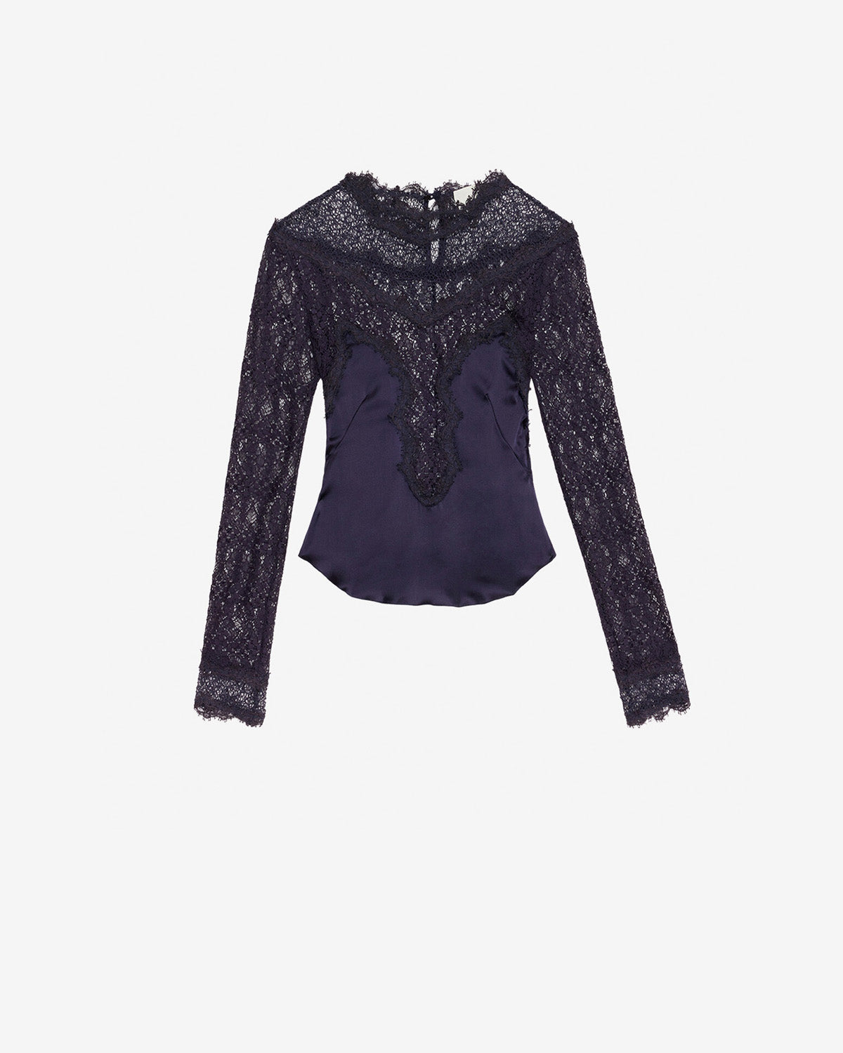 Diem satin and lace top - Black - Woman - 5