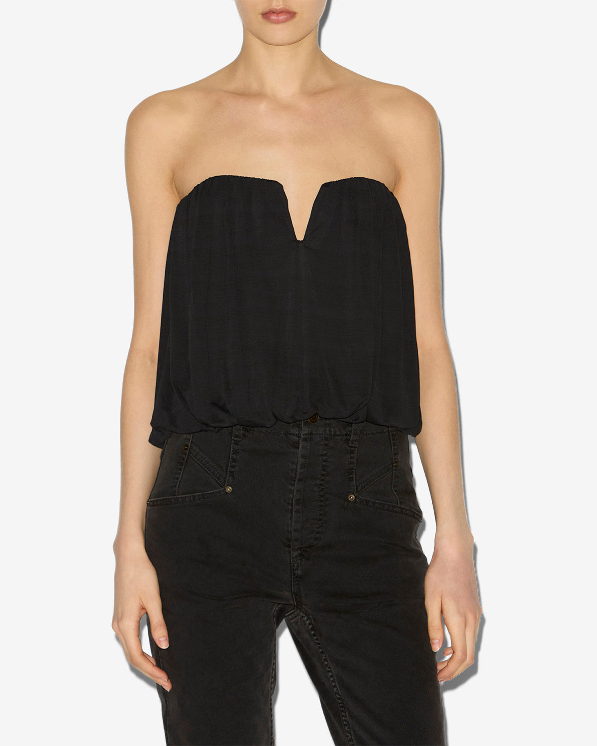 Corpiño amalia de punto jersey drapeado - Negro - Woman - 3