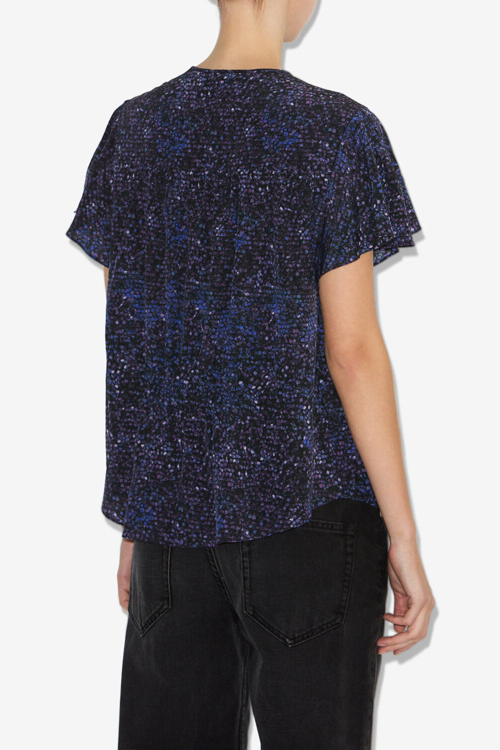 Top synda in seta stampata - Midnight - Woman - 5