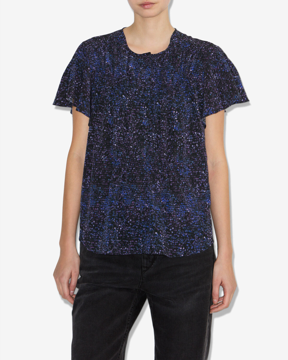 Top synda in seta stampata - Midnight - Woman - 3