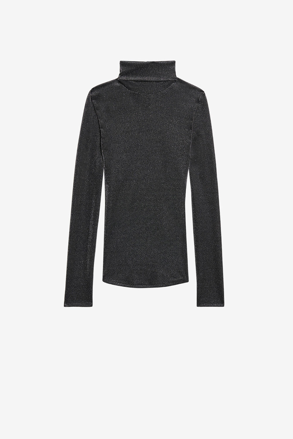 Jadia lurex stand-up collar top - Gun metal - Woman - 1