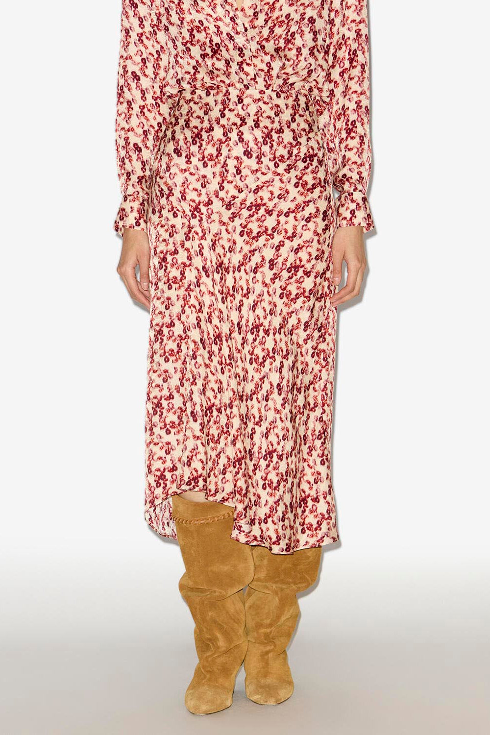 Jupe midi lisanne en jacquard à motif - Rouge grenat - Woman - 3