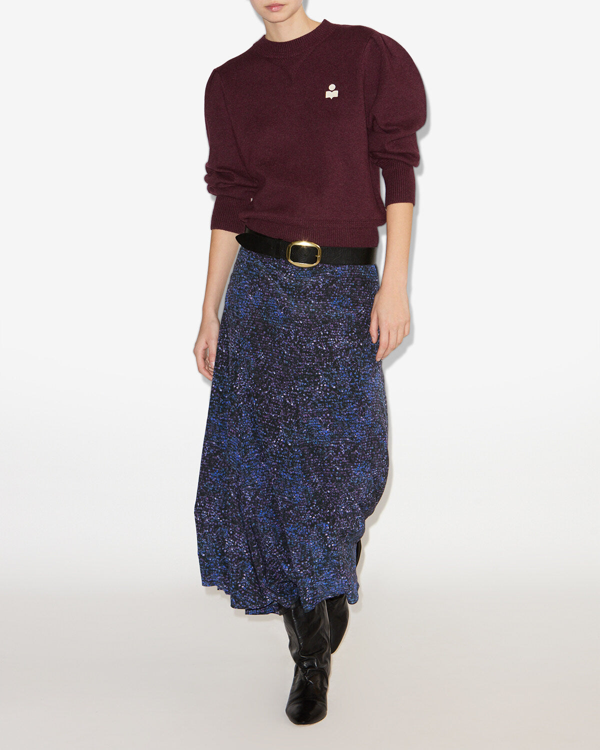Gonna hortensia midi stampata - Midnight - Woman - 1